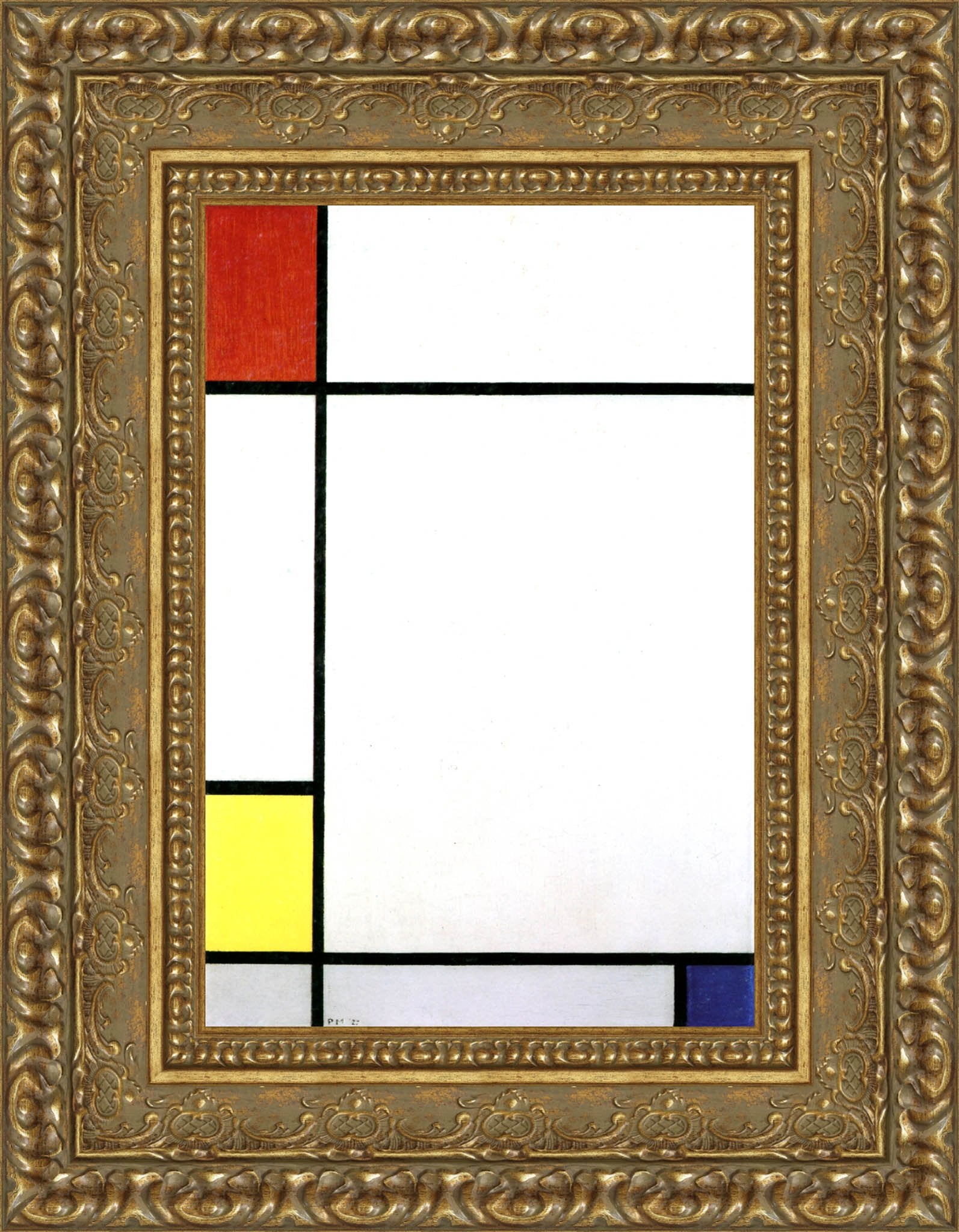 Composition with Red, Yellow, and Blue by Piet Mondrian — Framed Giclee Canvas Print | Canvas Classics