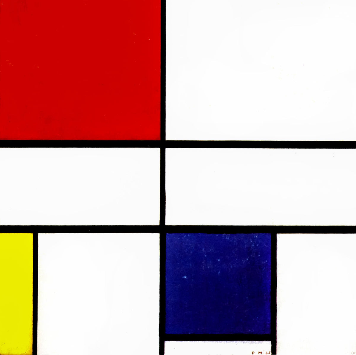 Composition with Red, Yellow, and Blue – Piet Mondrian, 1935, framed