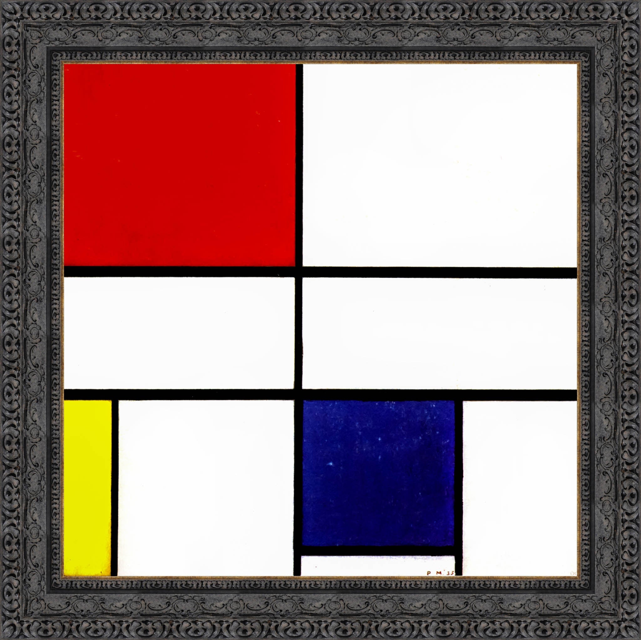 Composition with Red, Yellow, and Blue by Piet Mondrian — Framed Giclee Canvas Print | Canvas Classics