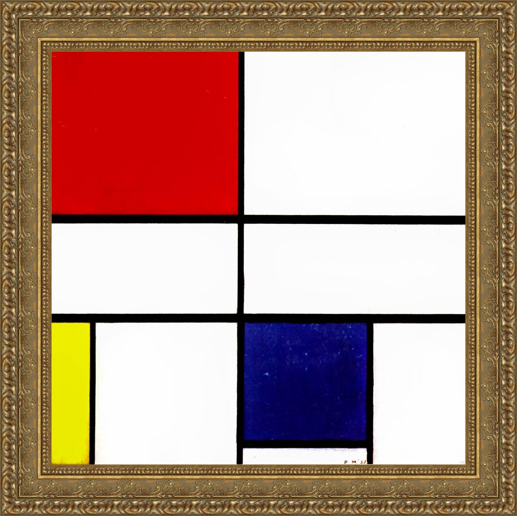 Composition with Red, Yellow, and Blue by Piet Mondrian — Framed Giclee Canvas Print | Canvas Classics