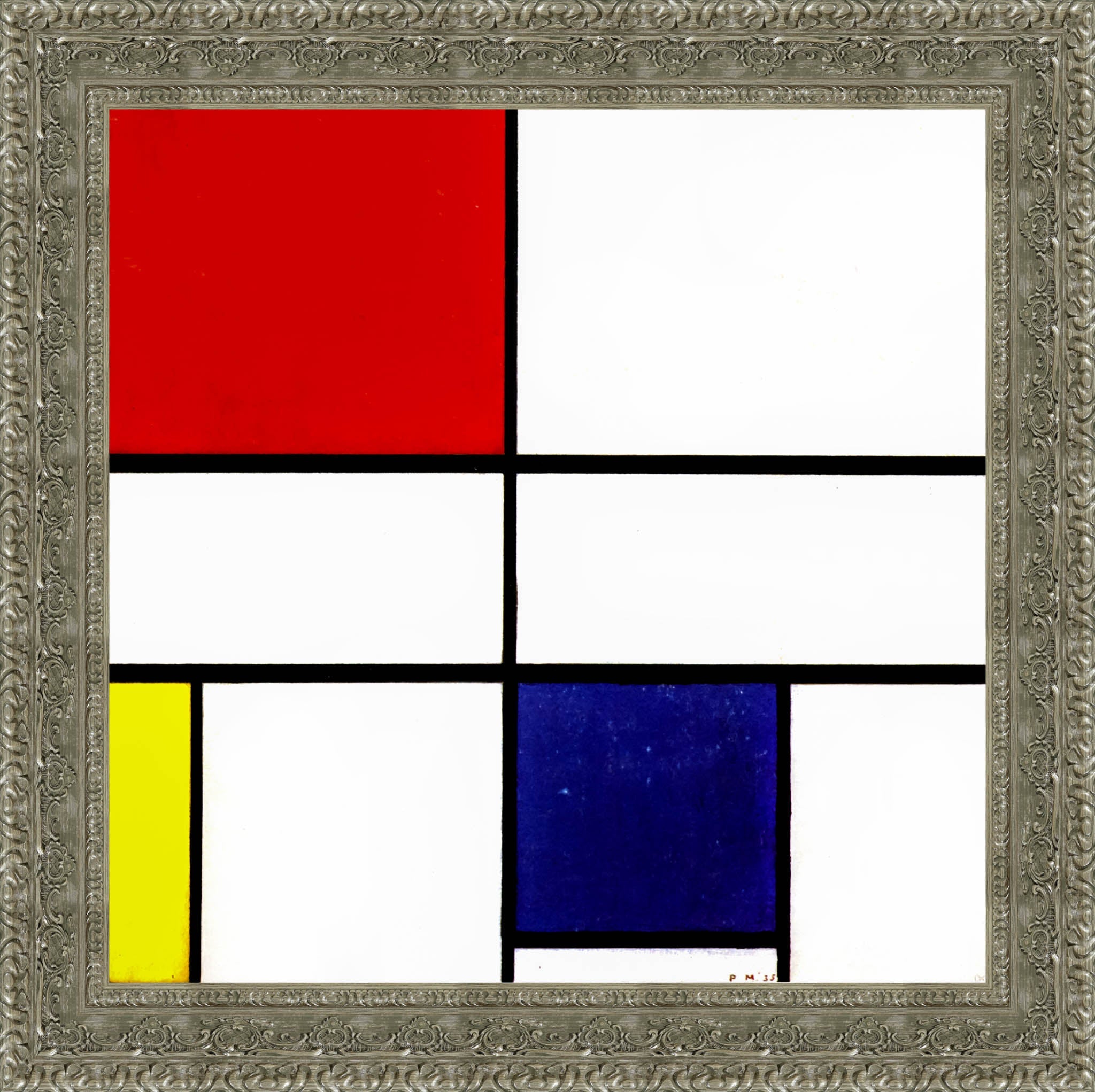 Composition with Red, Yellow, and Blue by Piet Mondrian — Framed Giclee Canvas Print | Canvas Classics