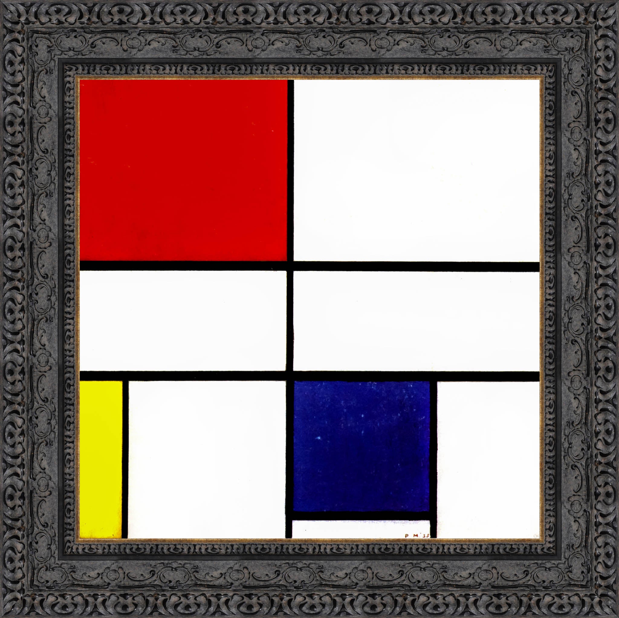 Composition with Red, Yellow, and Blue by Piet Mondrian — Framed Giclee Canvas Print | Canvas Classics
