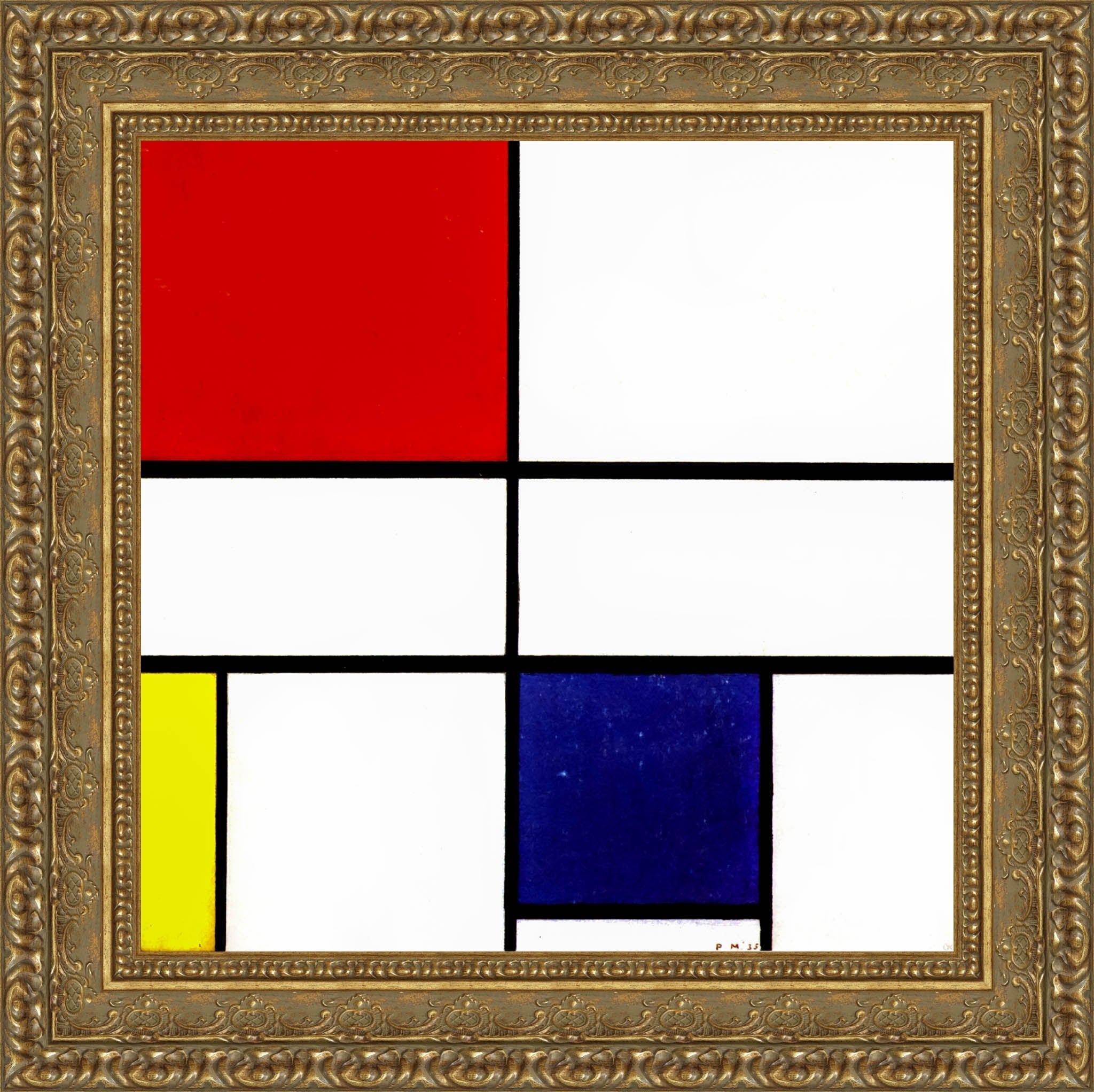 Composition with Red, Yellow, and Blue by Piet Mondrian — Framed Giclee Canvas Print | Canvas Classics