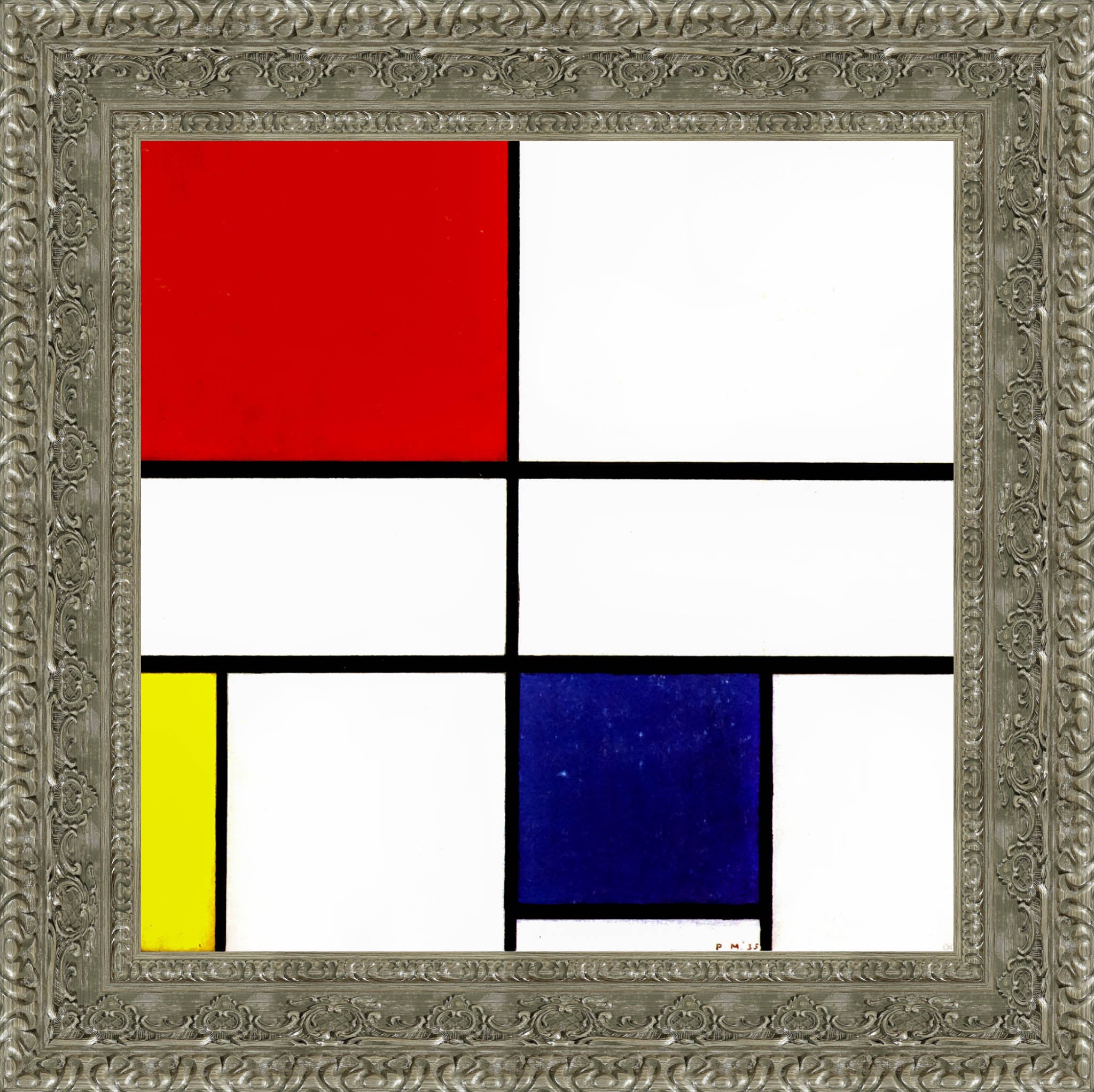 Composition with Red, Yellow, and Blue by Piet Mondrian — Framed Giclee Canvas Print | Canvas Classics