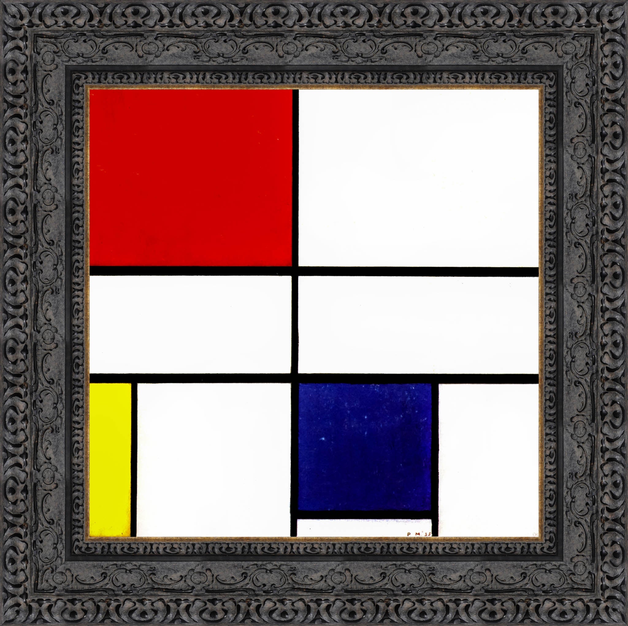 Composition with Red, Yellow, and Blue by Piet Mondrian — Framed Giclee Canvas Print | Canvas Classics