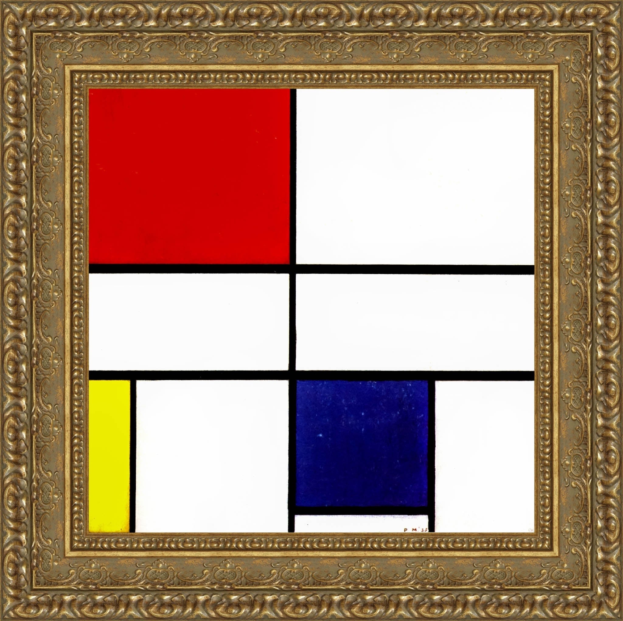 Composition with Red, Yellow, and Blue by Piet Mondrian — Framed Giclee Canvas Print | Canvas Classics