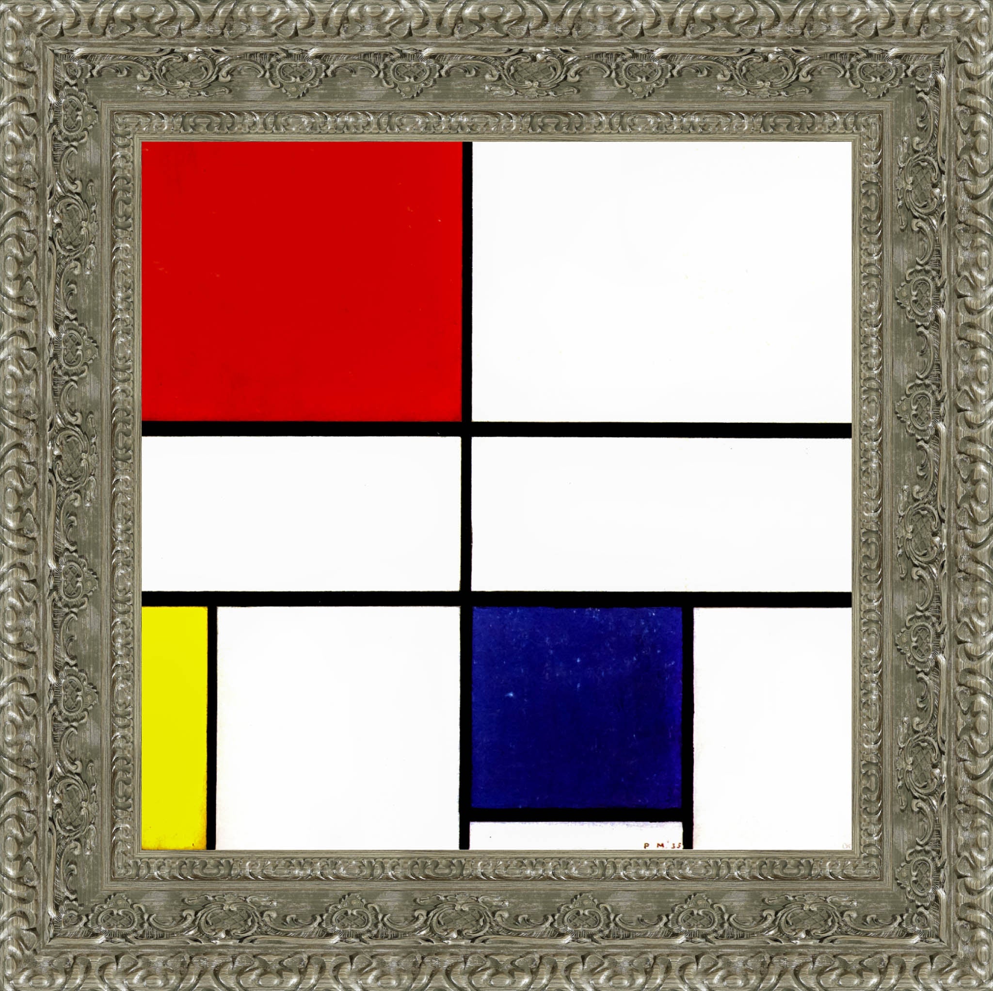 Composition with Red, Yellow, and Blue by Piet Mondrian — Framed Giclee Canvas Print | Canvas Classics