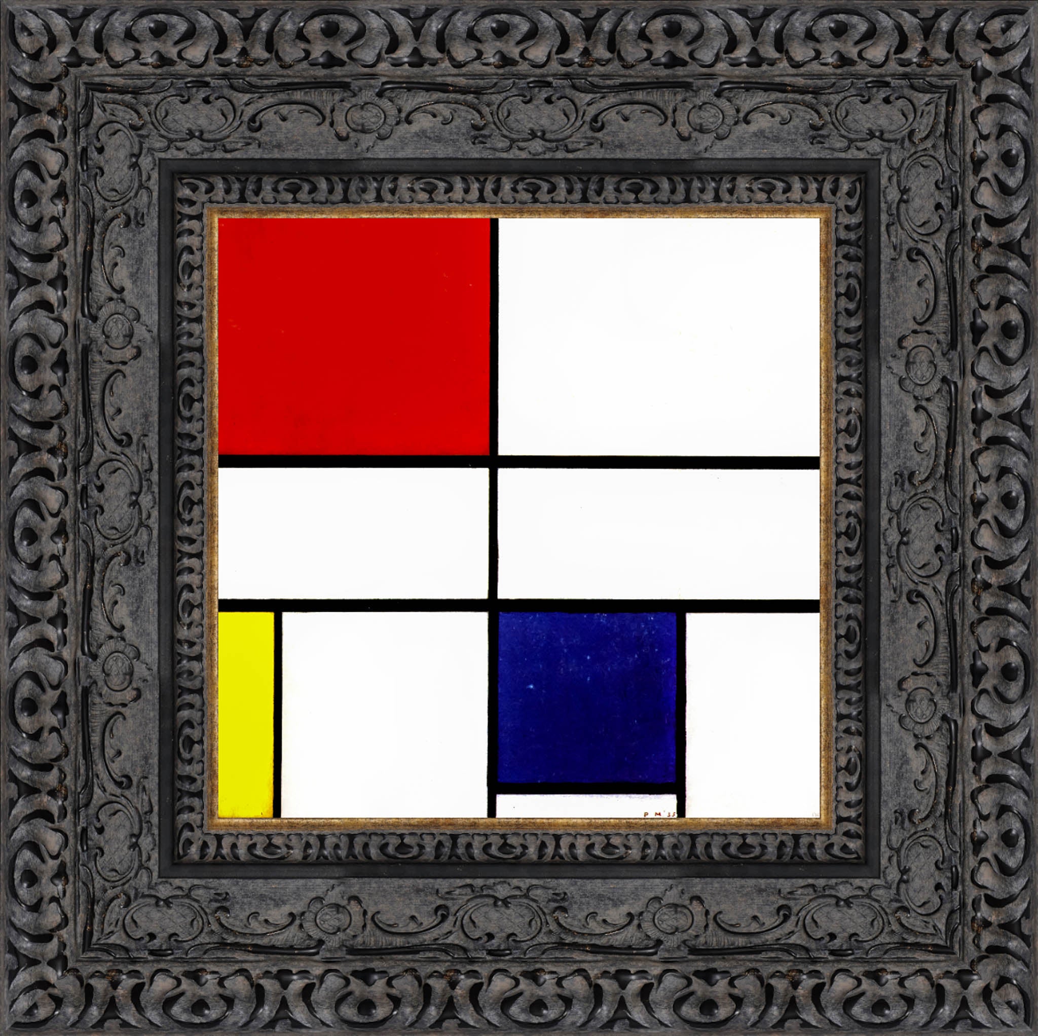 Composition with Red, Yellow, and Blue by Piet Mondrian — Framed Giclee Canvas Print | Canvas Classics