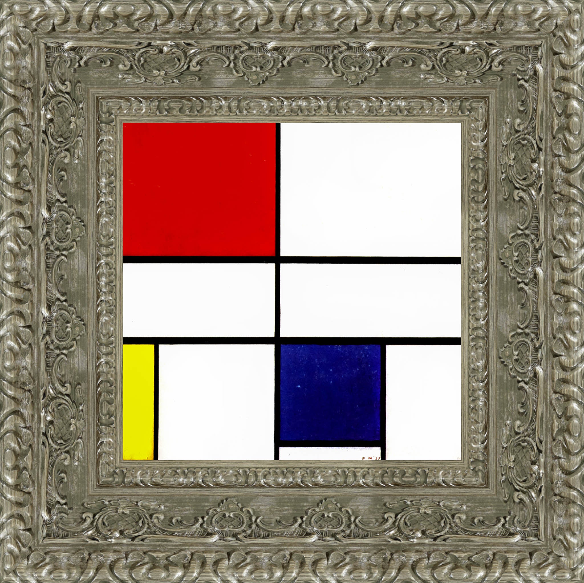 Composition with Red, Yellow, and Blue by Piet Mondrian — Framed Giclee Canvas Print | Canvas Classics