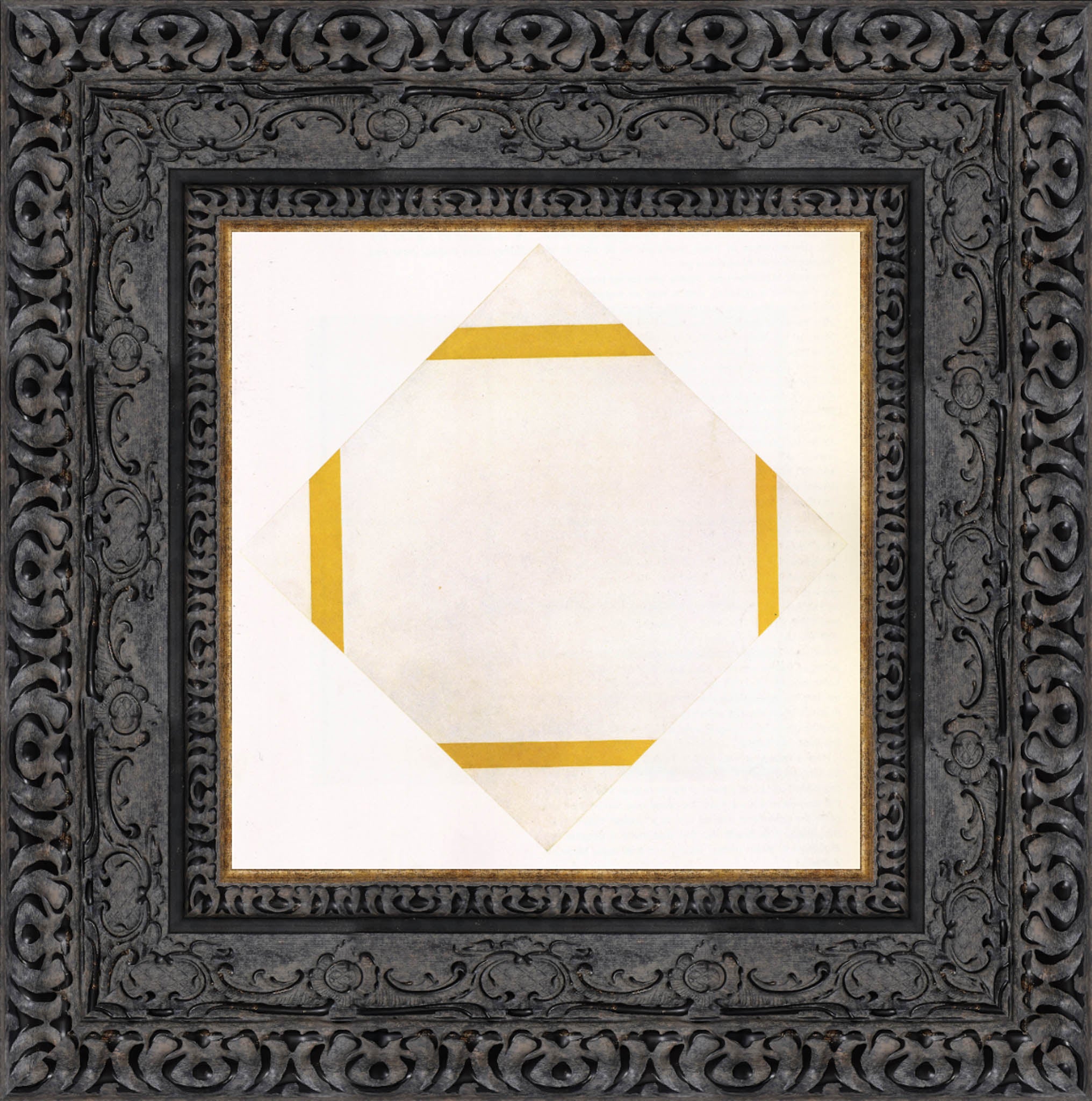 Composition with Yellow Lines by Piet Mondrian — Framed Giclee Canvas Print | Canvas Classics