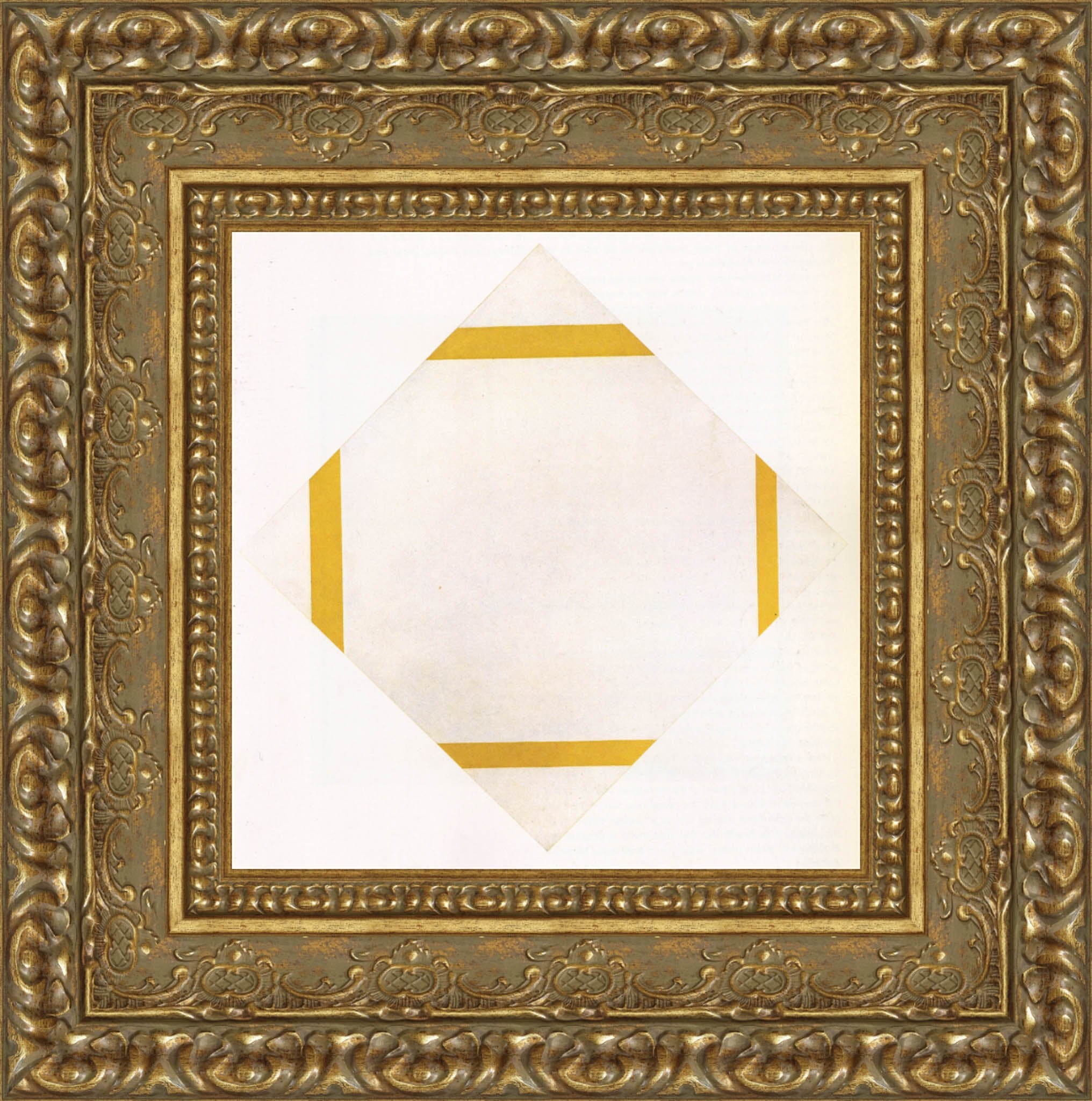 Composition with Yellow Lines by Piet Mondrian — Framed Giclee Canvas Print | Canvas Classics