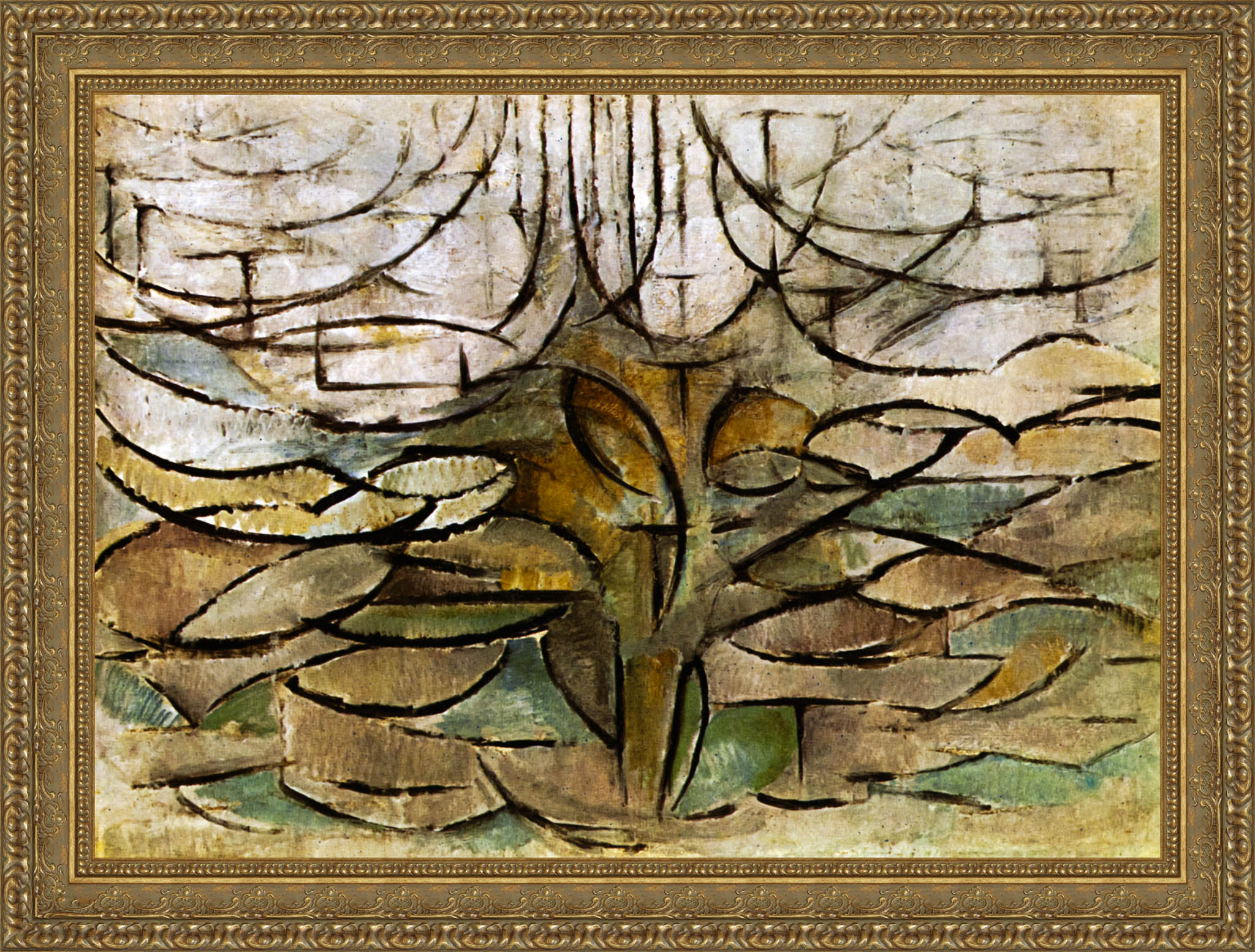 Flowering Apple Tree by Piet Mondrian — Framed Giclee Canvas Print | Canvas Classics