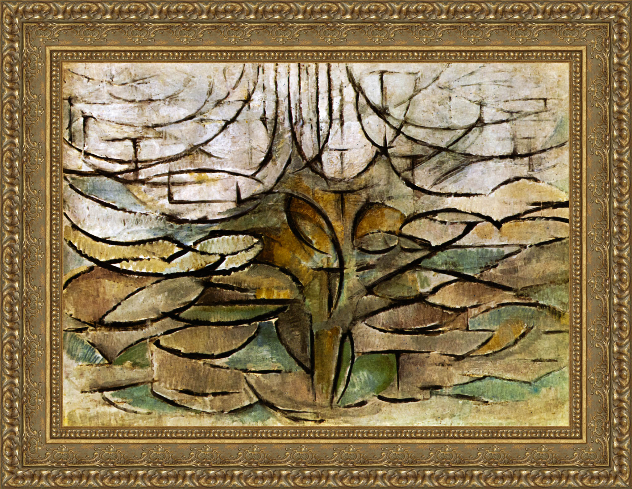 Flowering Apple Tree by Piet Mondrian — Framed Giclee Canvas Print | Canvas Classics