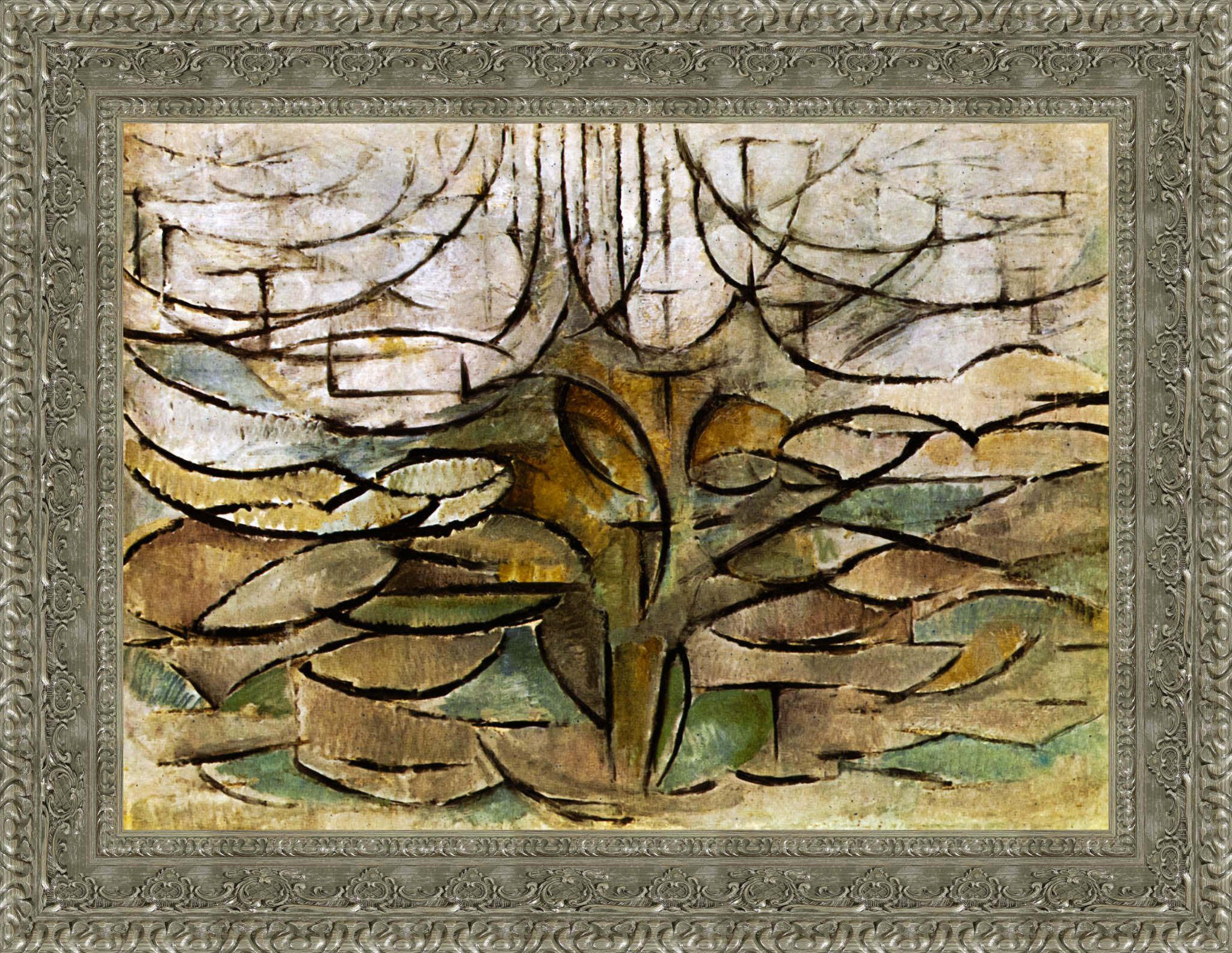 Flowering Apple Tree by Piet Mondrian — Framed Giclee Canvas Print | Canvas Classics
