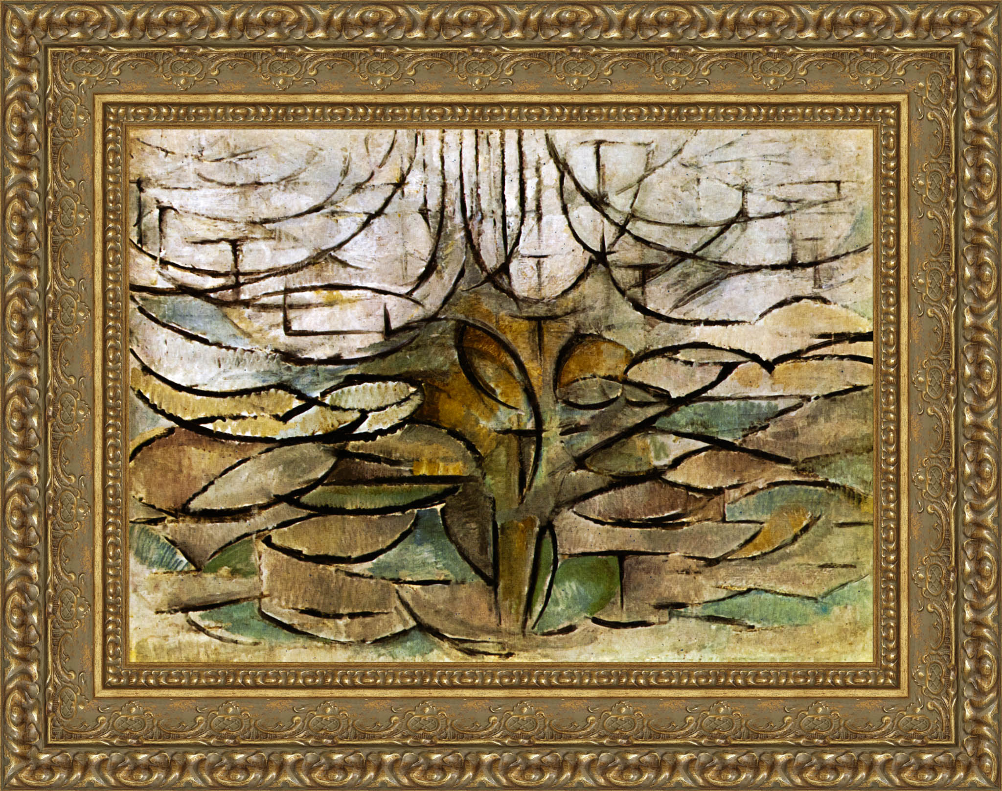 Flowering Apple Tree by Piet Mondrian — Framed Giclee Canvas Print | Canvas Classics