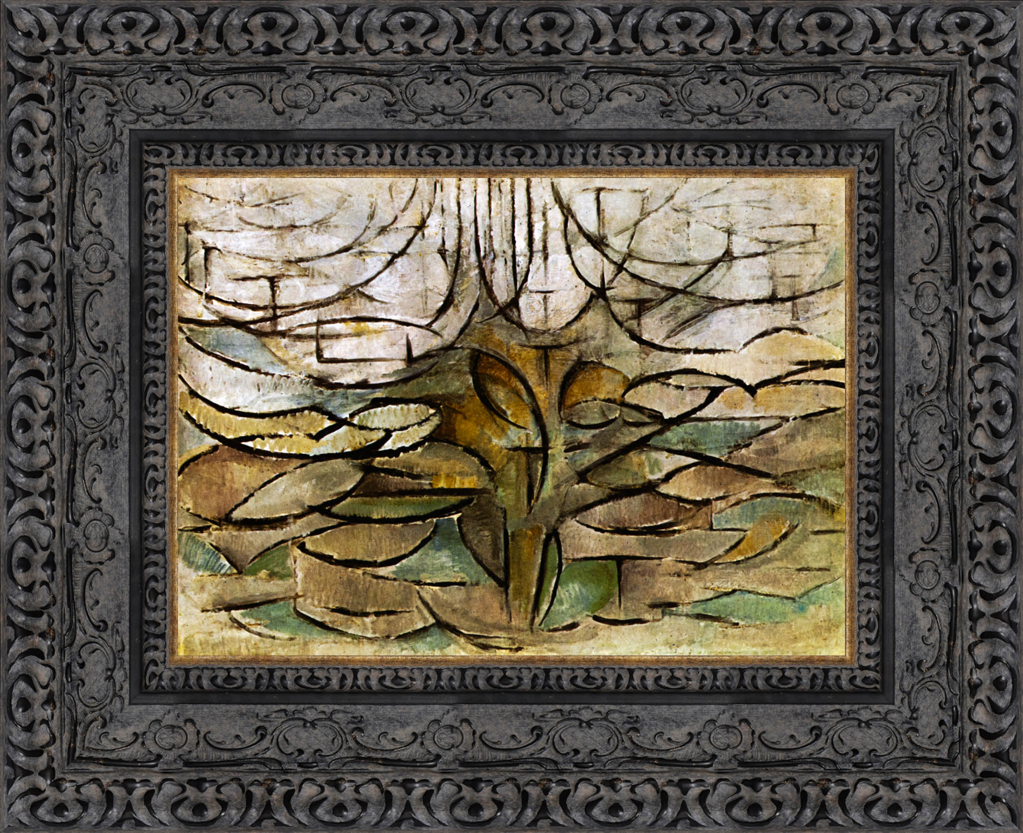 Flowering Apple Tree by Piet Mondrian — Framed Giclee Canvas Print | Canvas Classics