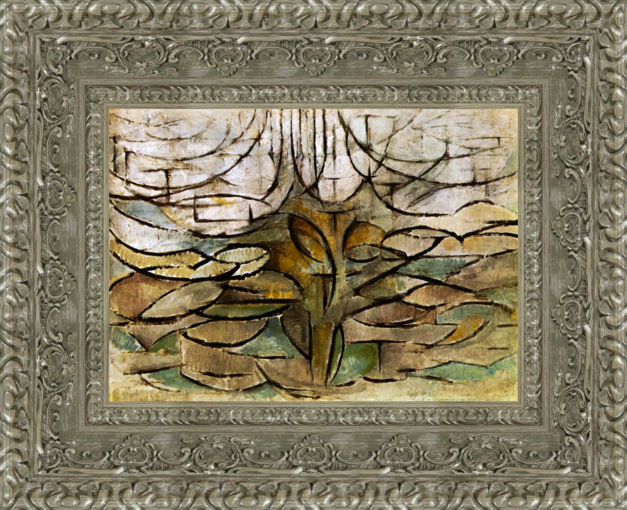 Flowering Apple Tree by Piet Mondrian — Framed Giclee Canvas Print | Canvas Classics