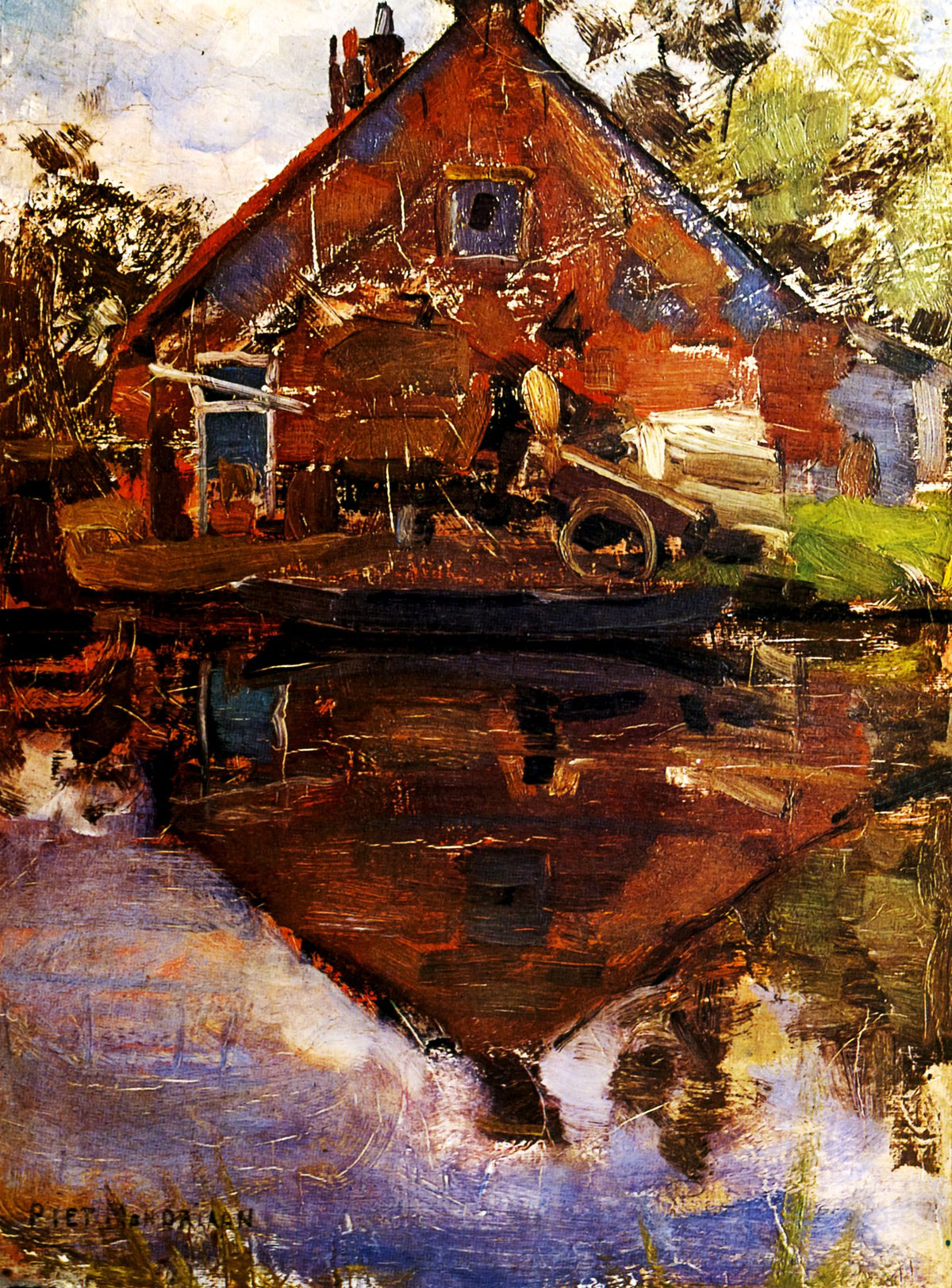 House on the Gein – Piet Mondrian, 1900, framed