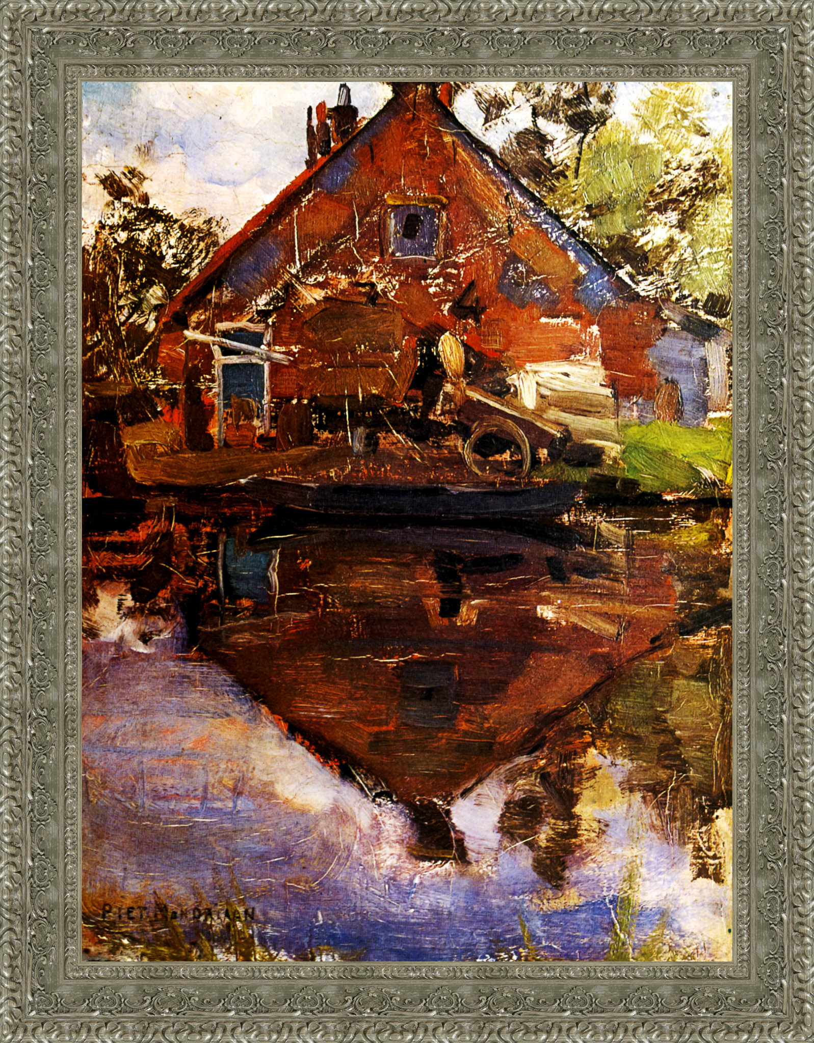House on the Gein by Piet Mondrian — Framed Giclee Canvas Print | Canvas Classics