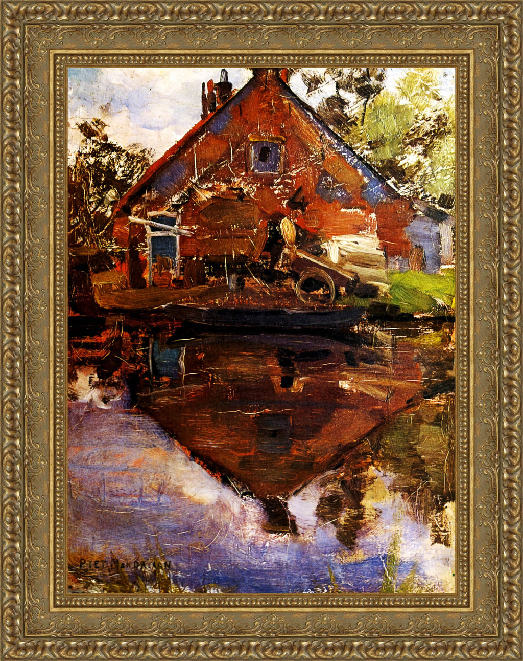 House on the Gein by Piet Mondrian — Framed Giclee Canvas Print | Canvas Classics