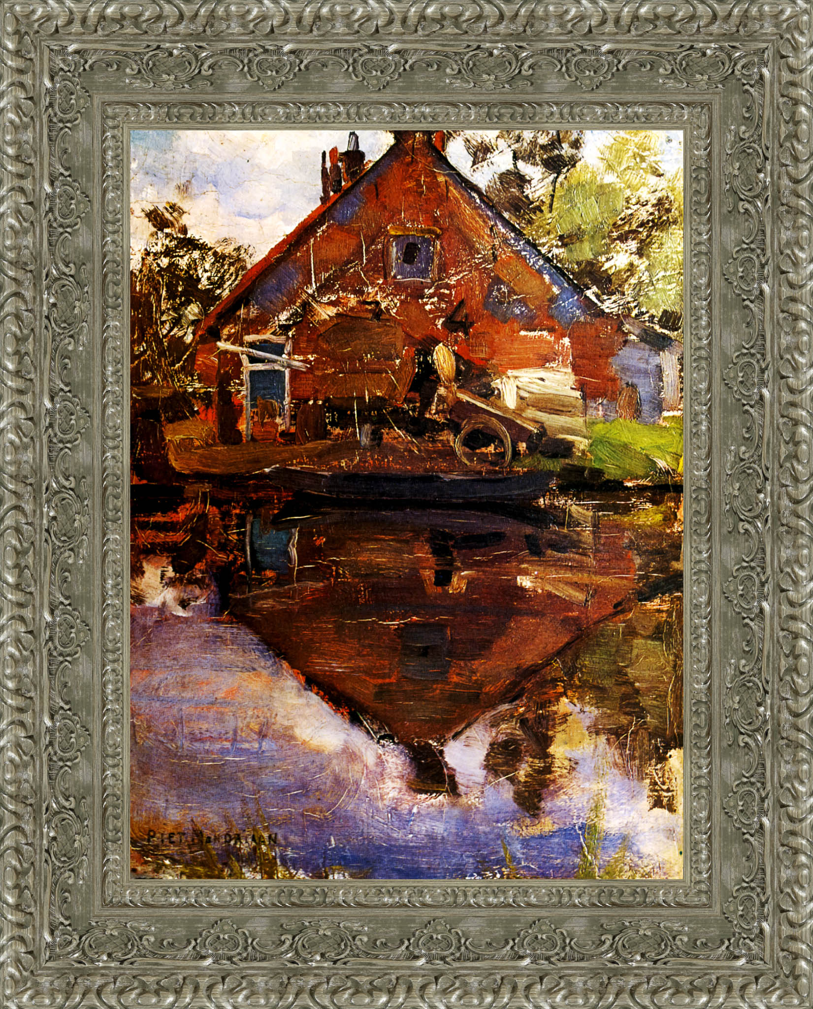 House on the Gein by Piet Mondrian — Framed Giclee Canvas Print | Canvas Classics