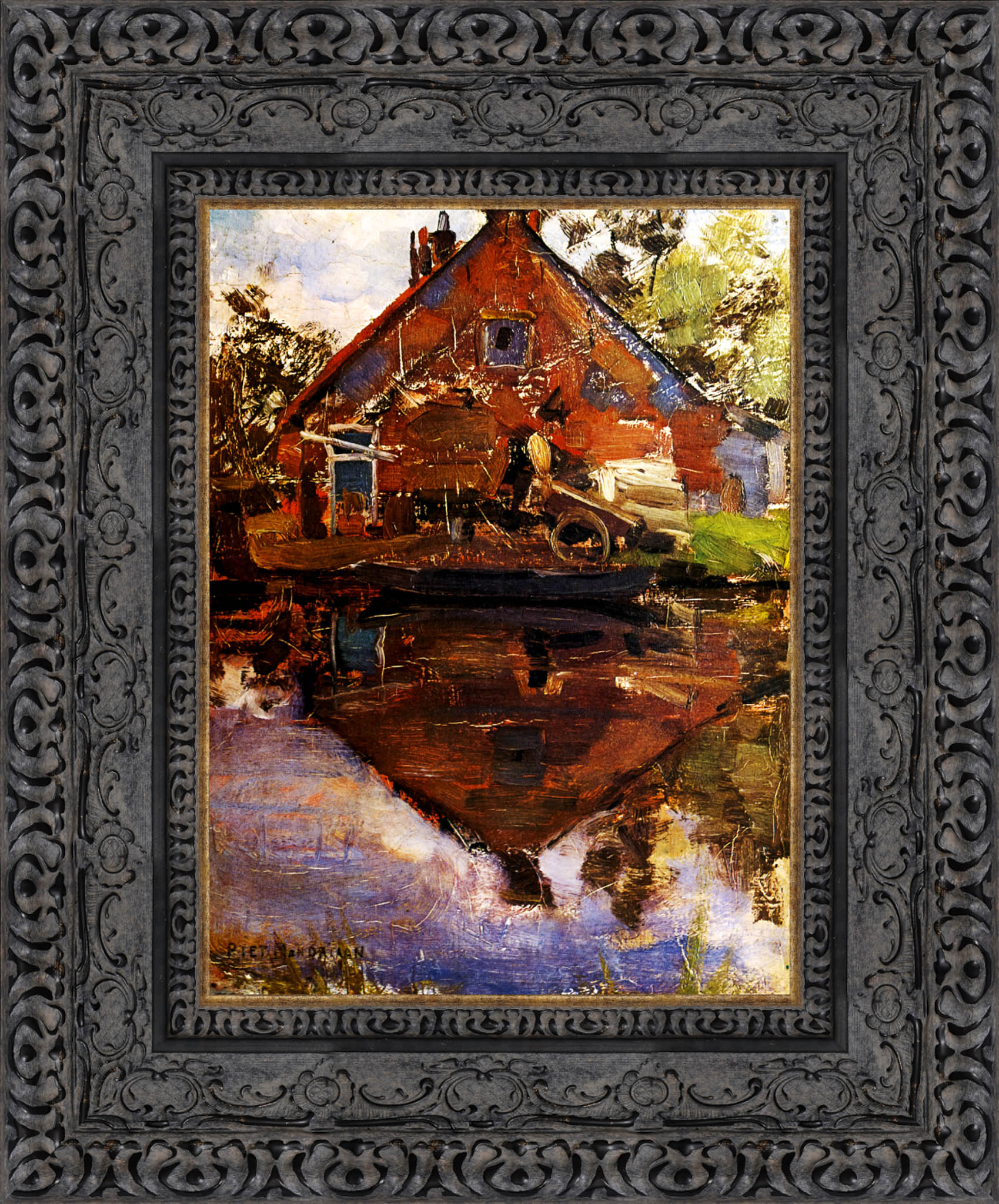 House on the Gein by Piet Mondrian — Framed Giclee Canvas Print | Canvas Classics