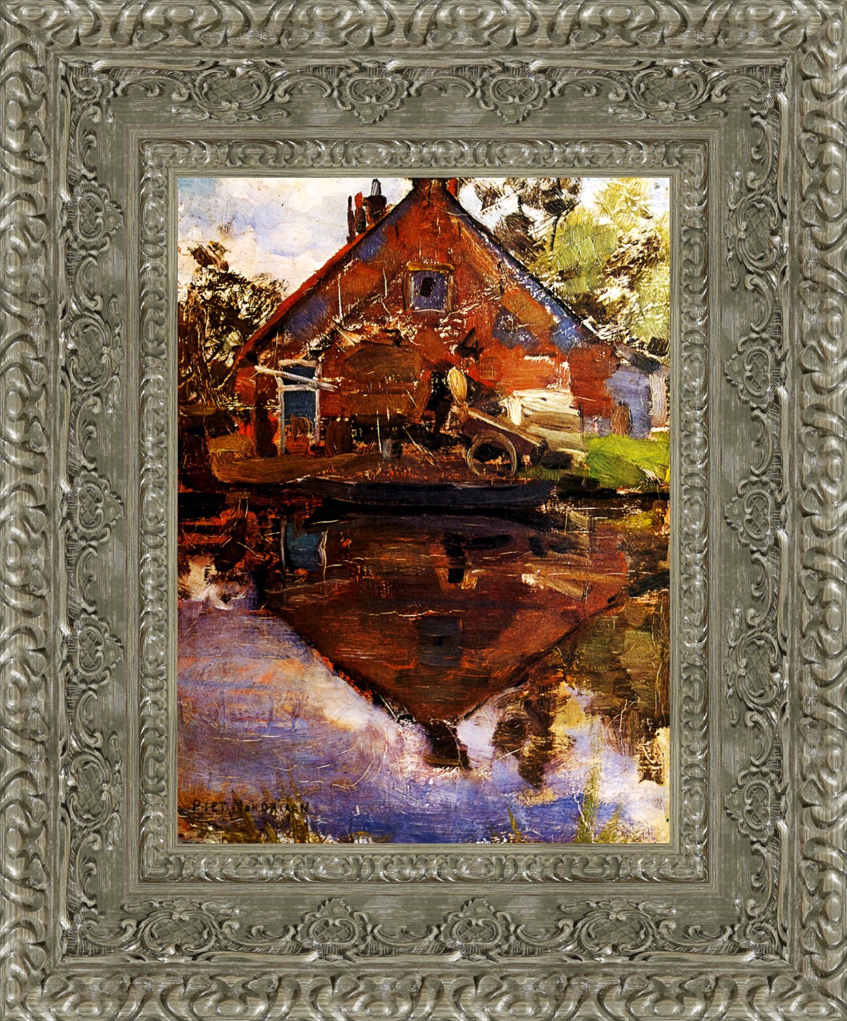 House on the Gein by Piet Mondrian — Framed Giclee Canvas Print | Canvas Classics