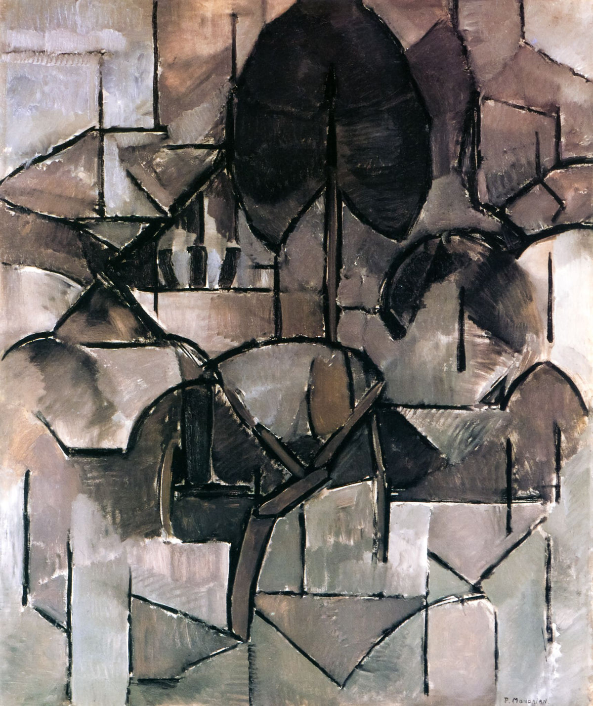 Landscape with Trees – Piet Mondrian, 1912, framed