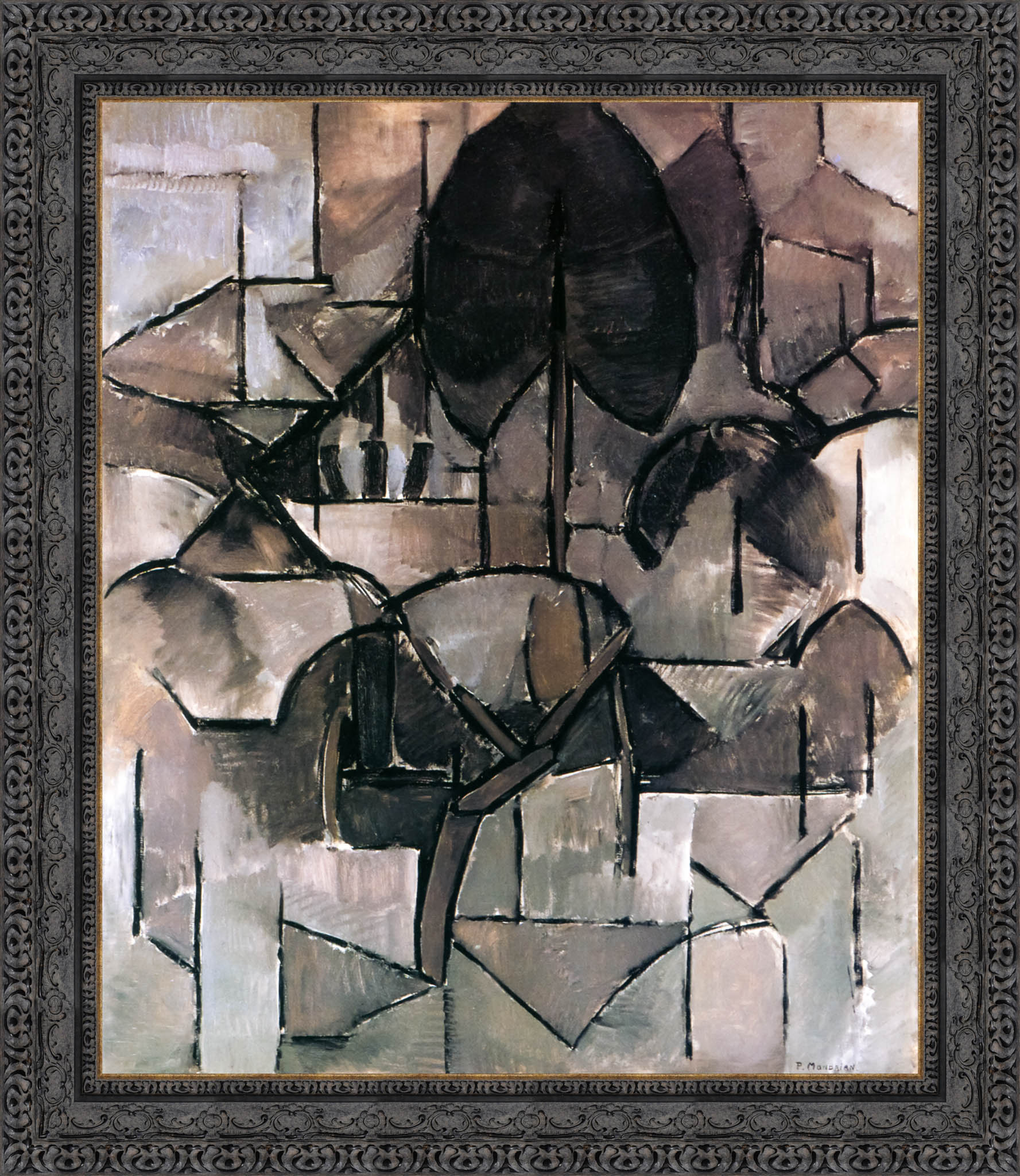 Landscape with Trees by Piet Mondrian — Framed Giclee Canvas Print | Canvas Classics