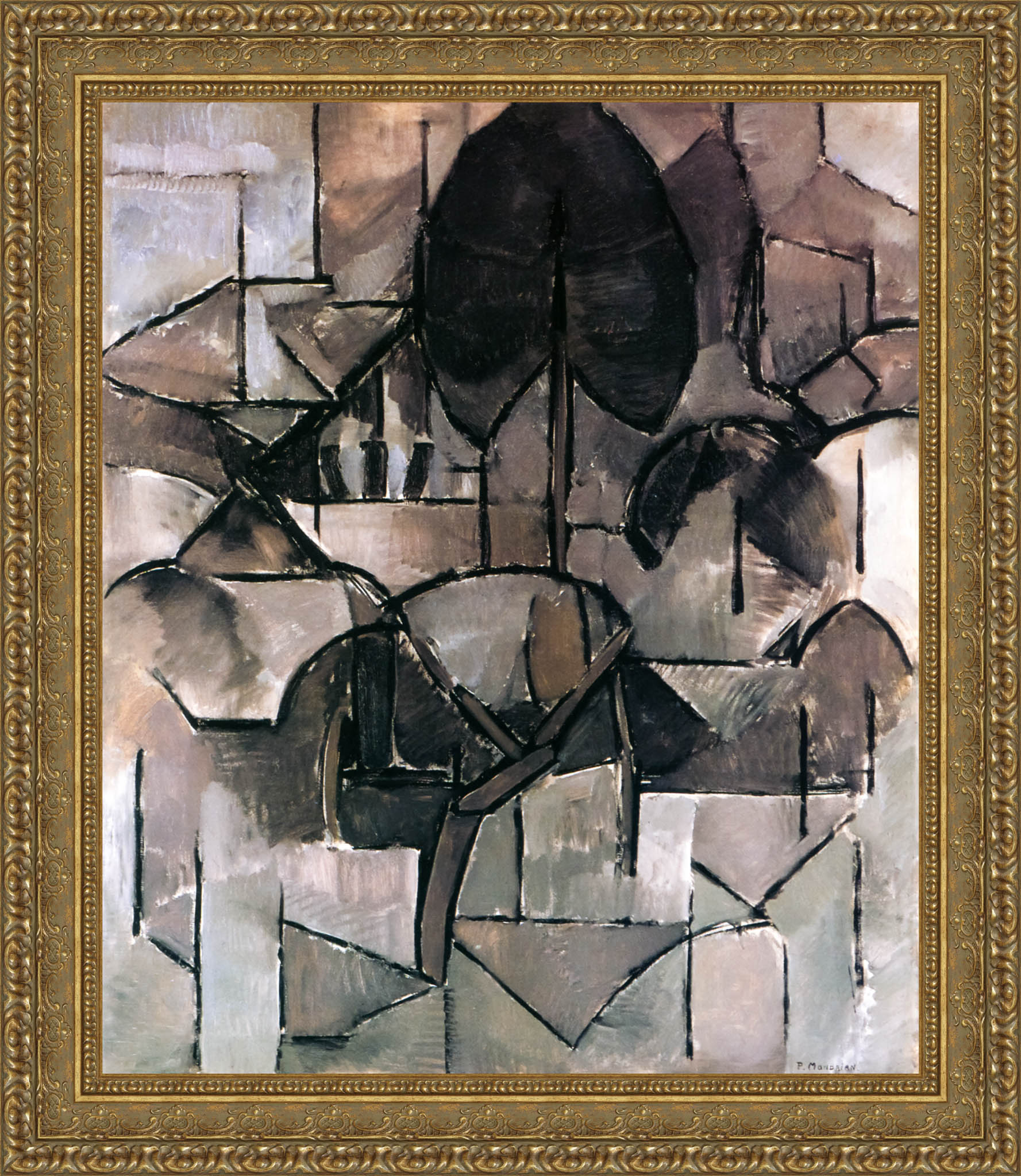 Landscape with Trees by Piet Mondrian — Framed Giclee Canvas Print | Canvas Classics