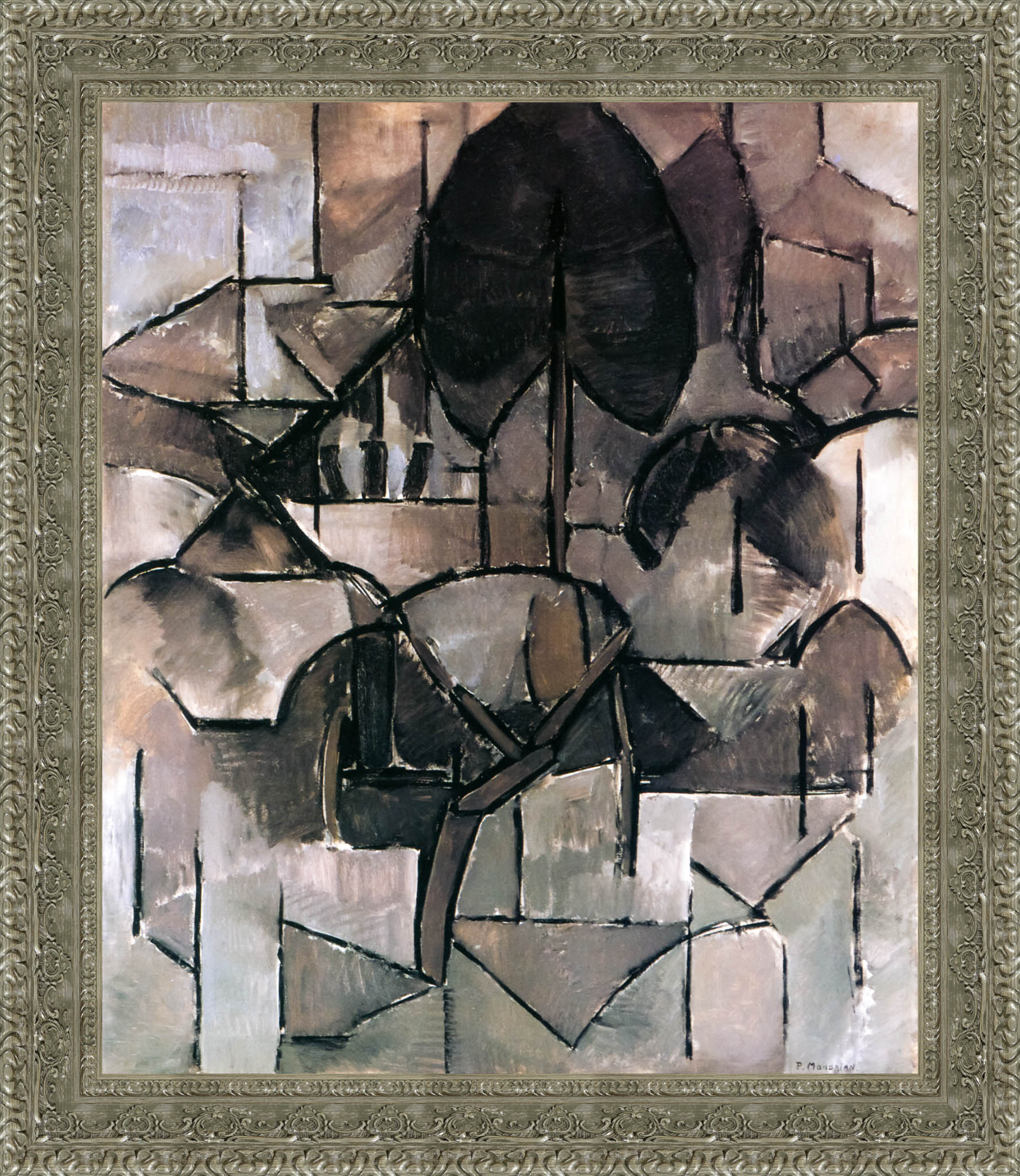 Landscape with Trees by Piet Mondrian — Framed Giclee Canvas Print | Canvas Classics