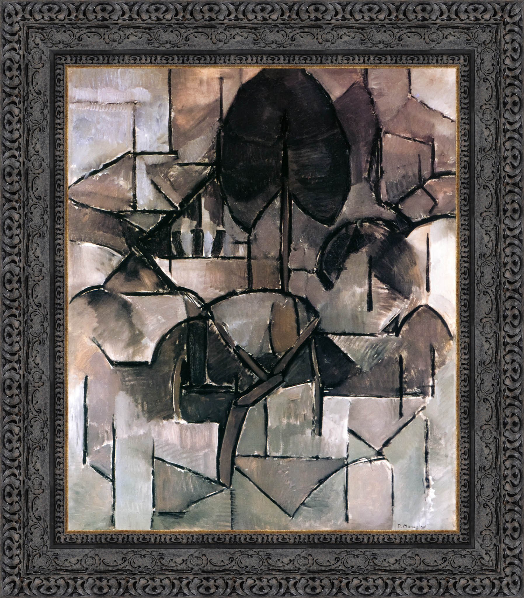 Landscape with Trees by Piet Mondrian — Framed Giclee Canvas Print | Canvas Classics