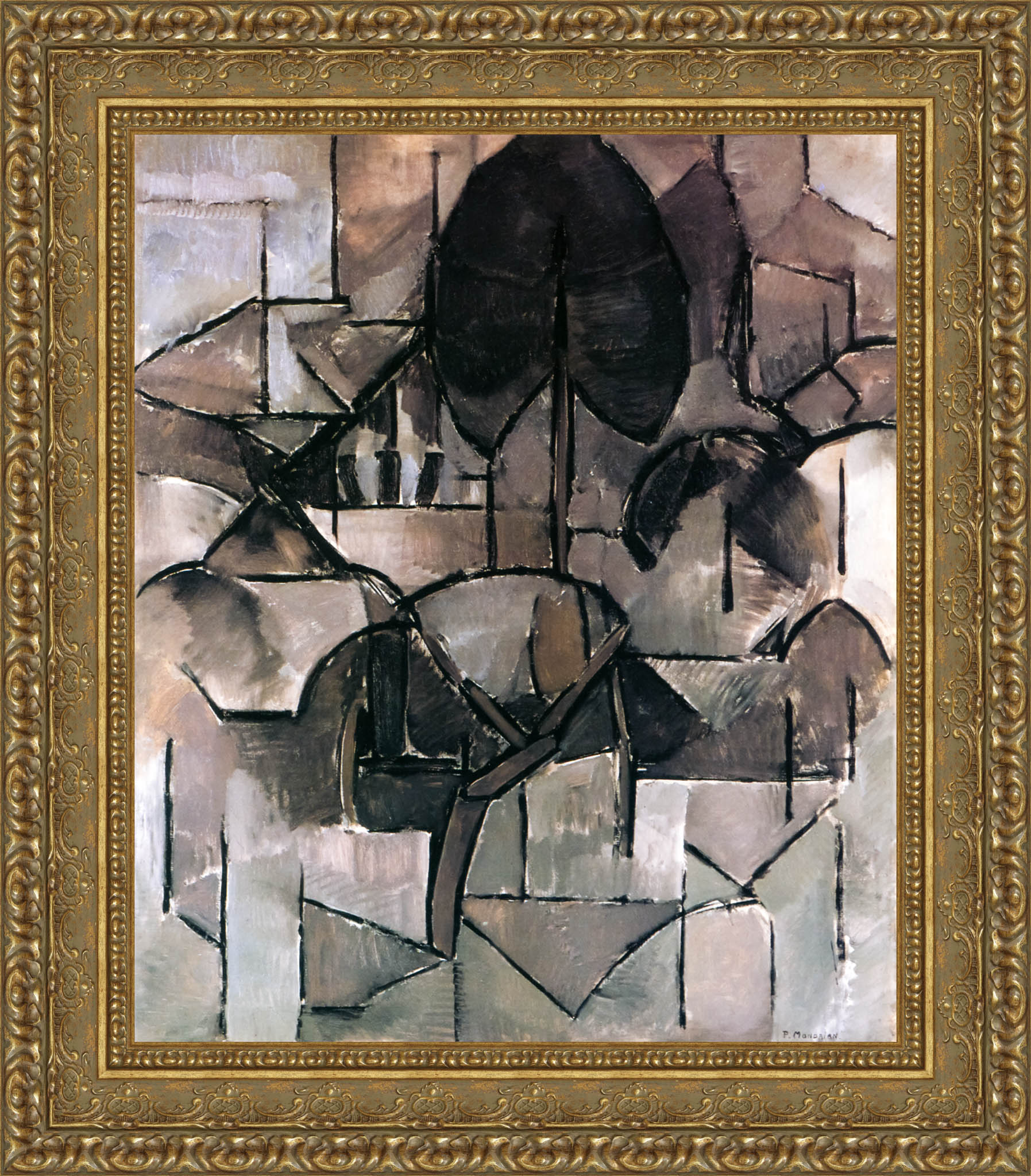 Landscape with Trees by Piet Mondrian — Framed Giclee Canvas Print | Canvas Classics