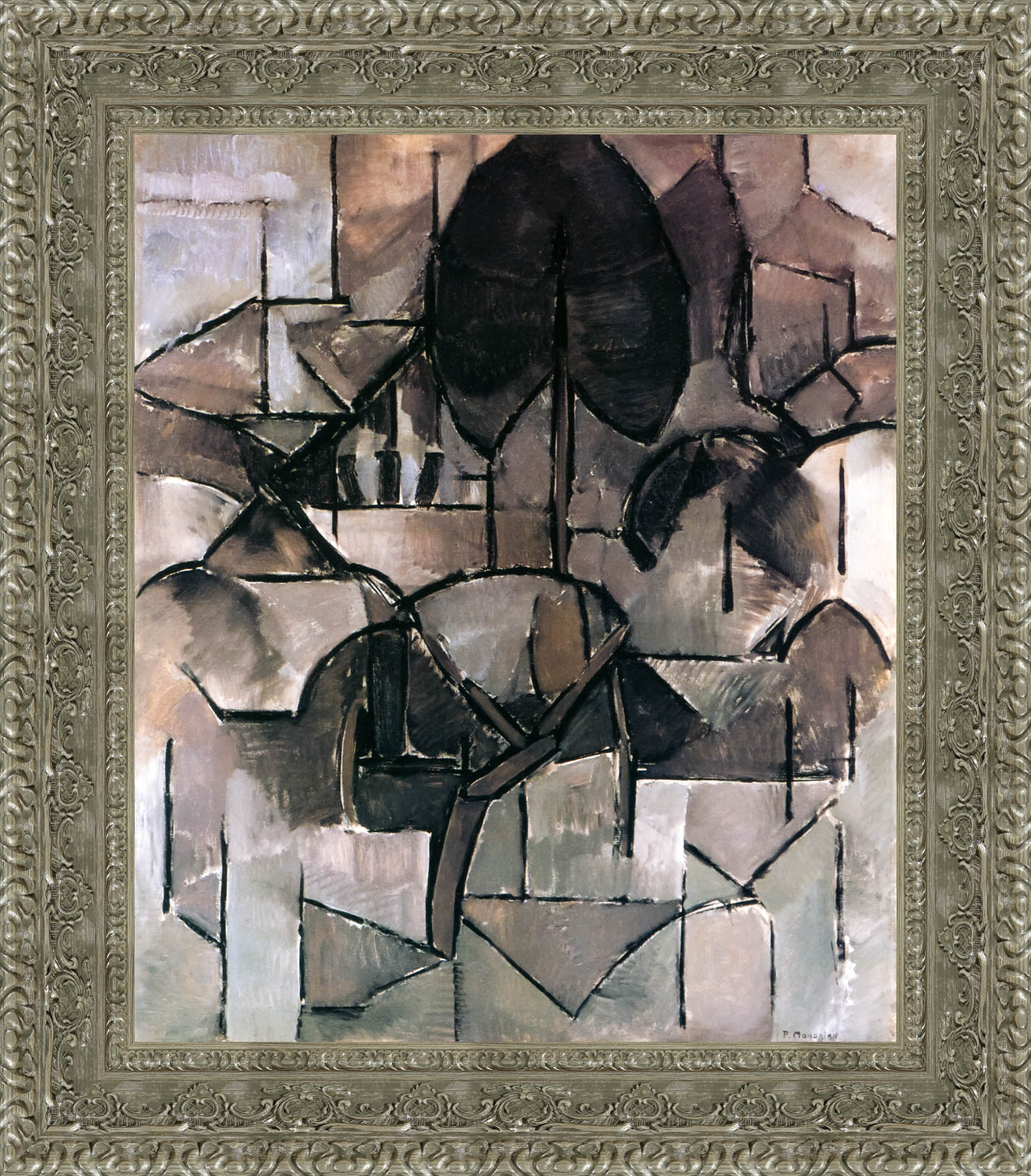 Landscape with Trees by Piet Mondrian — Framed Giclee Canvas Print | Canvas Classics