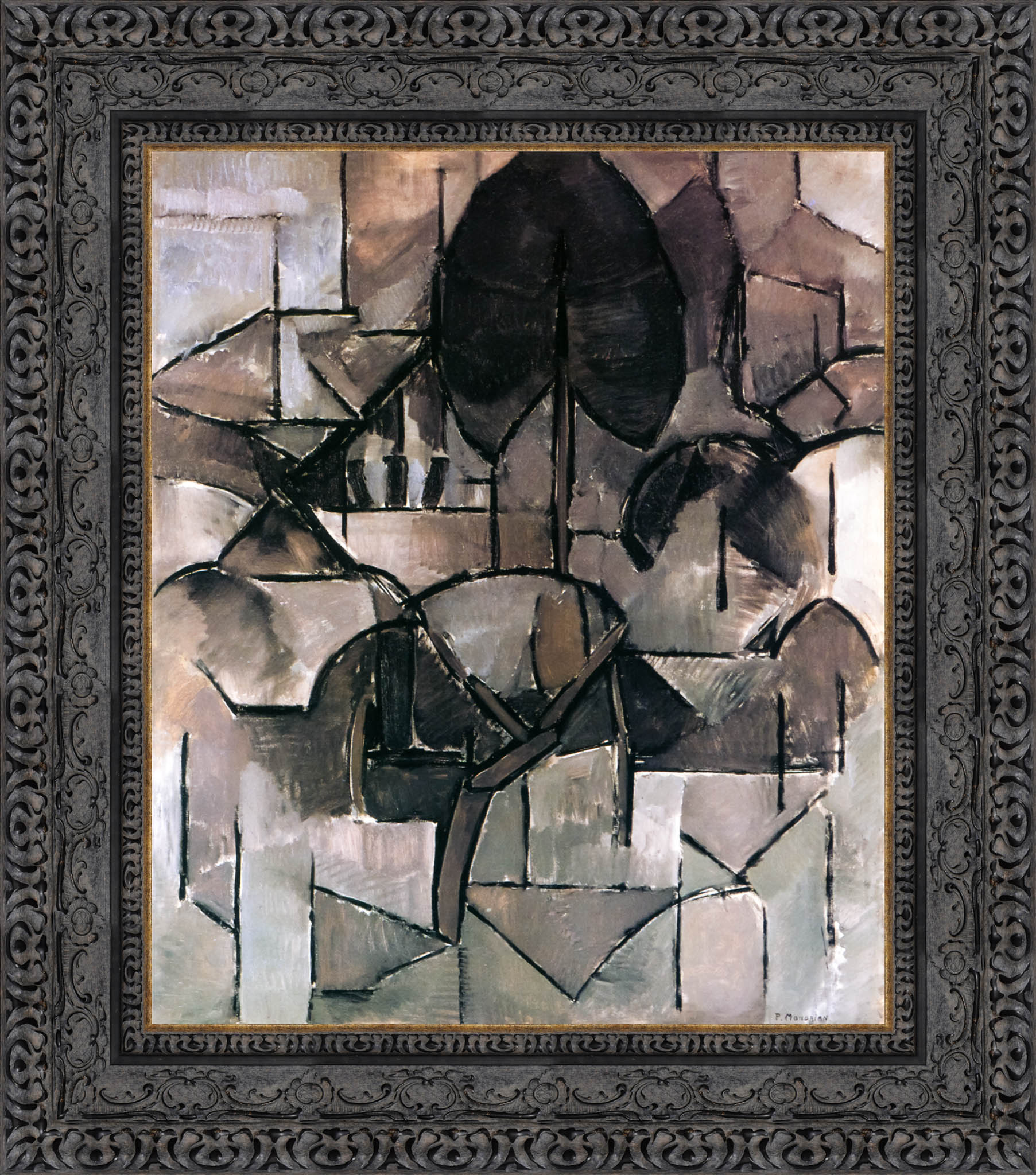 Landscape with Trees by Piet Mondrian — Framed Giclee Canvas Print | Canvas Classics