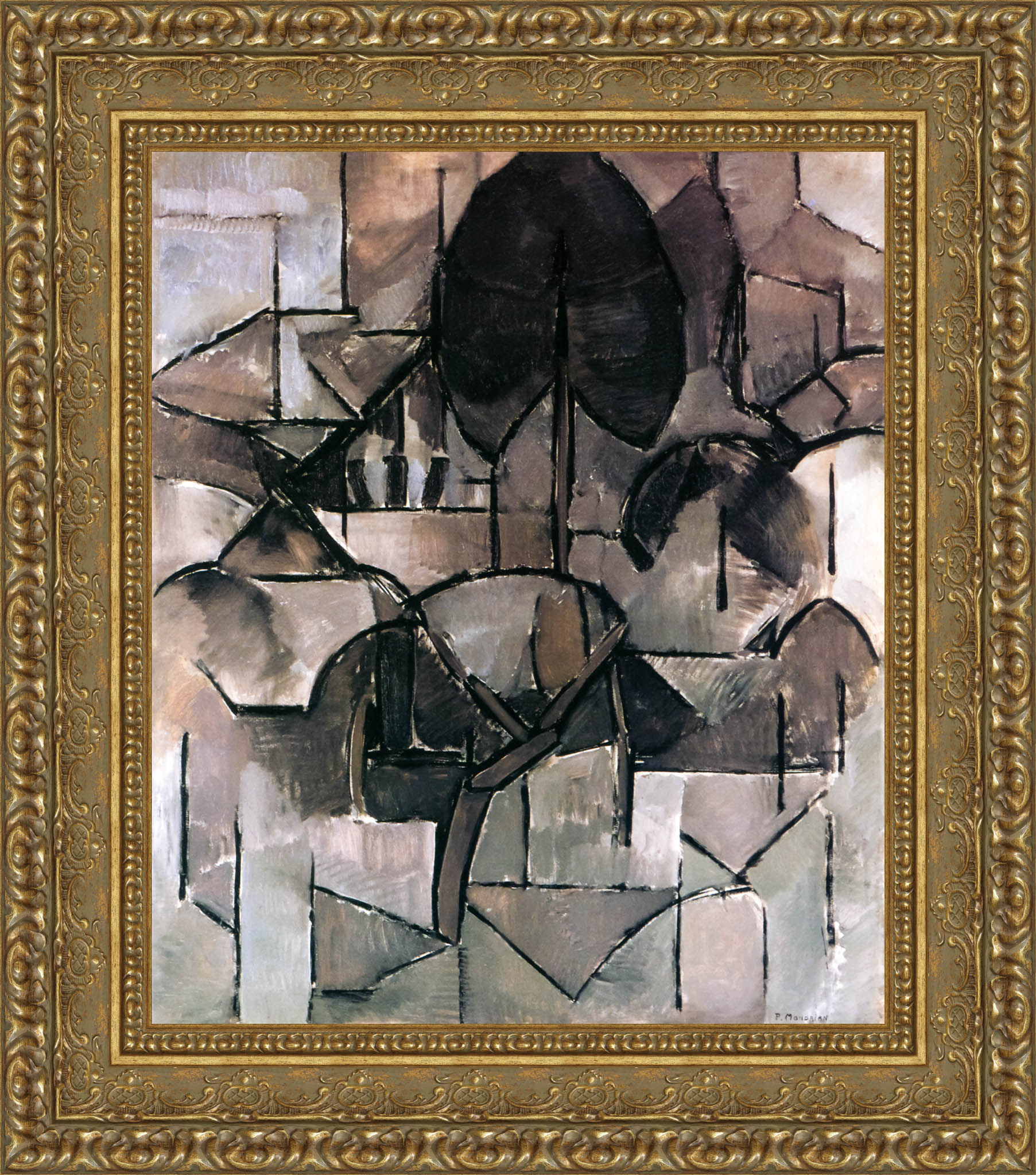 Landscape with Trees by Piet Mondrian — Framed Giclee Canvas Print | Canvas Classics