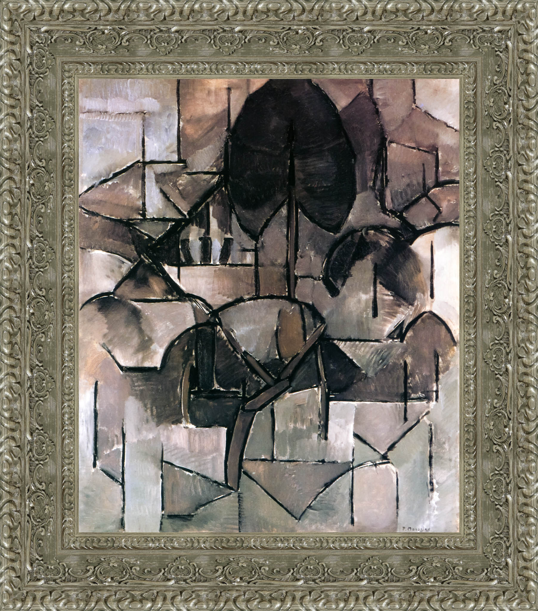 Landscape with Trees by Piet Mondrian — Framed Giclee Canvas Print | Canvas Classics