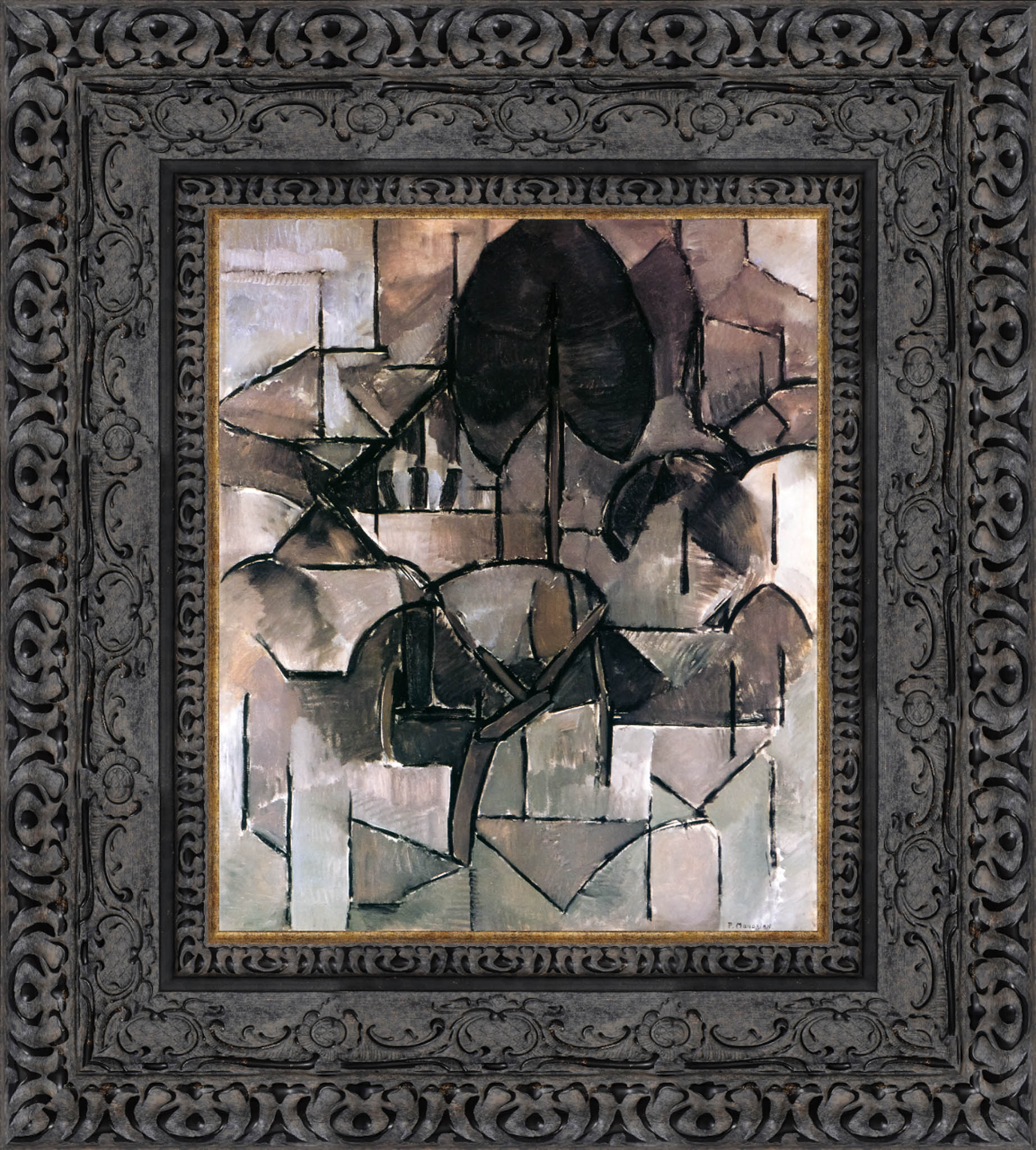 Landscape with Trees by Piet Mondrian — Framed Giclee Canvas Print | Canvas Classics
