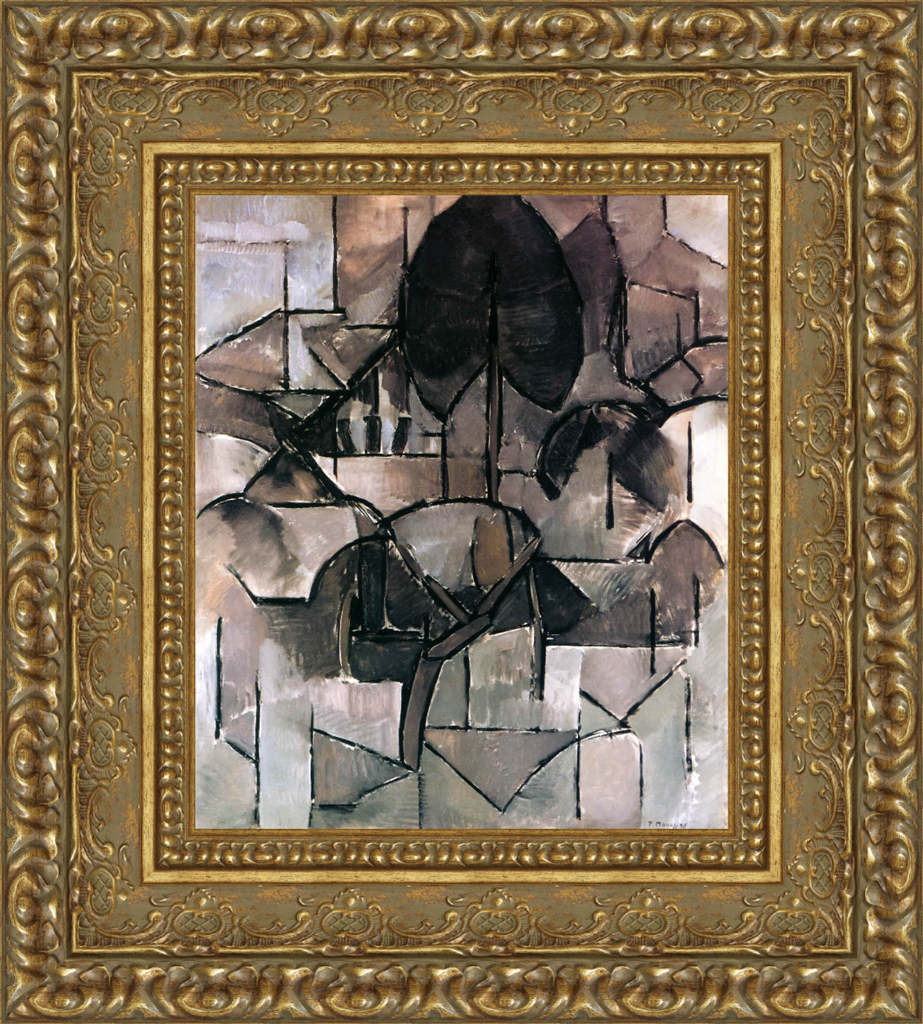 Landscape with Trees by Piet Mondrian — Framed Giclee Canvas Print | Canvas Classics