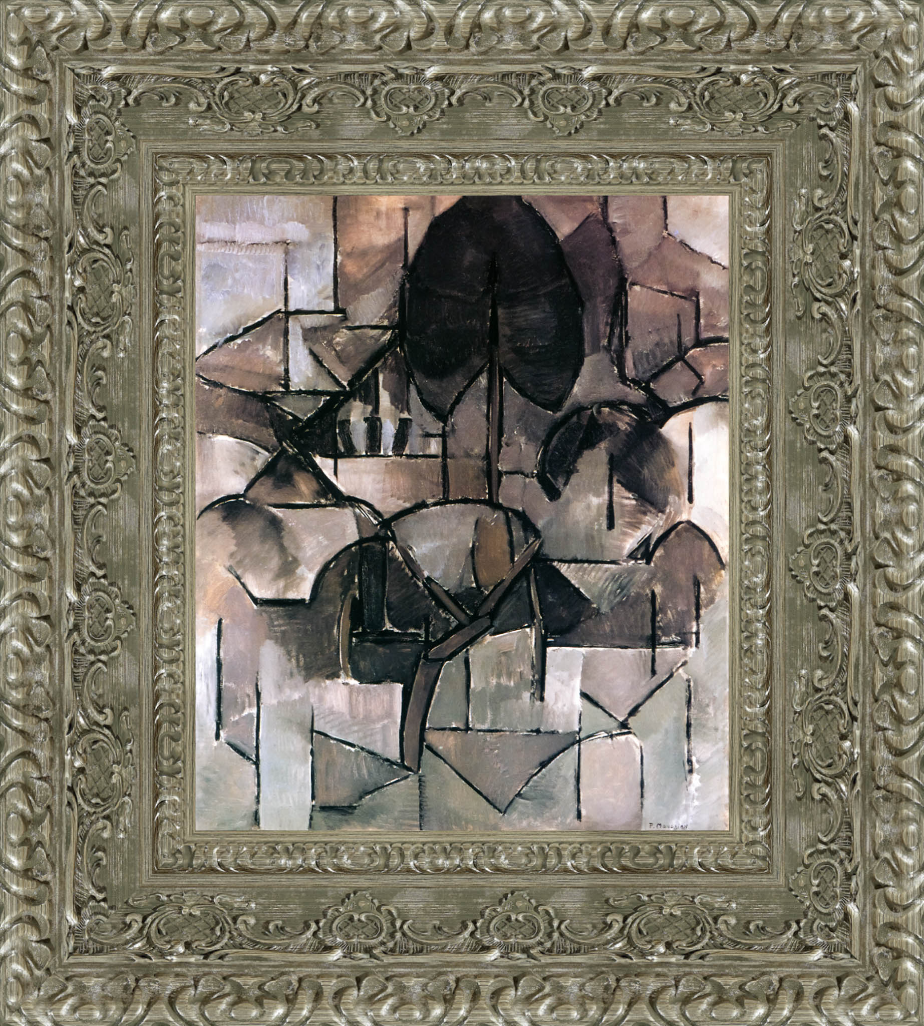 Landscape with Trees by Piet Mondrian — Framed Giclee Canvas Print | Canvas Classics