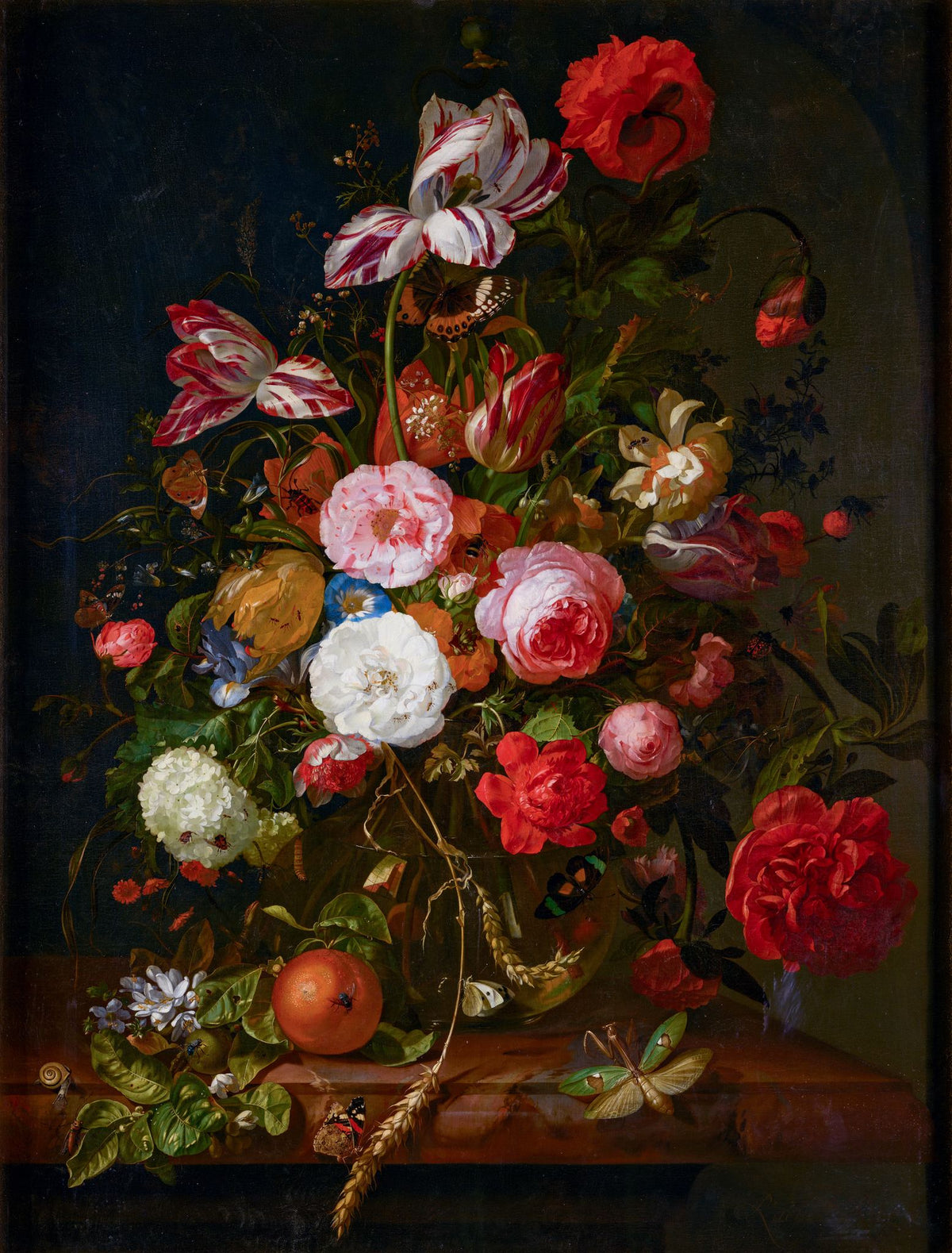 Bouquet Of Flowers – Rachel Ruysch, 1690-1720, framed