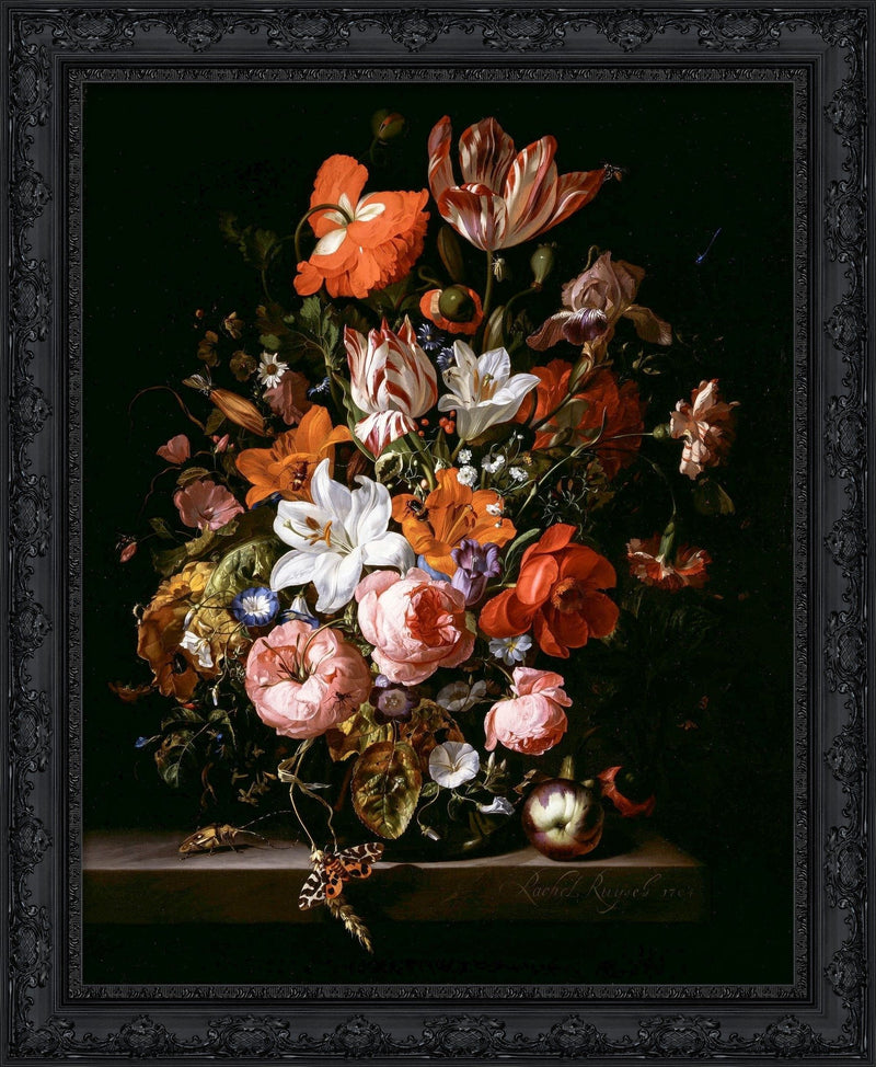 Flowers In A Glass Vase – Rachel Ruysch, 1704
