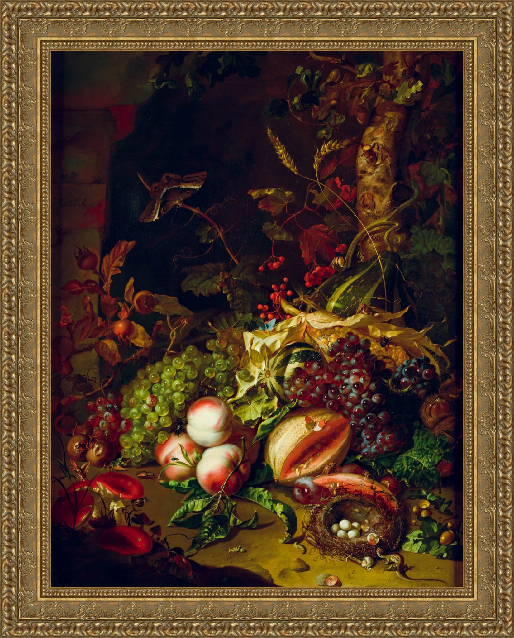 Fruit Piece by Rachel Ruysch — Framed Giclee Canvas Print | Canvas Classics
