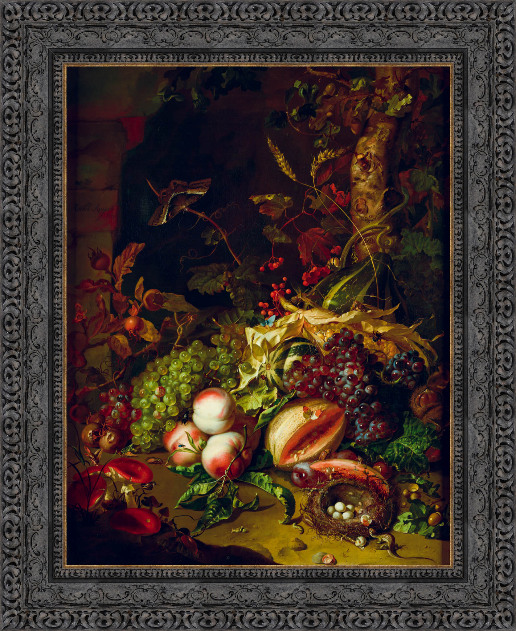 Fruit Piece by Rachel Ruysch — Framed Giclee Canvas Print | Canvas Classics