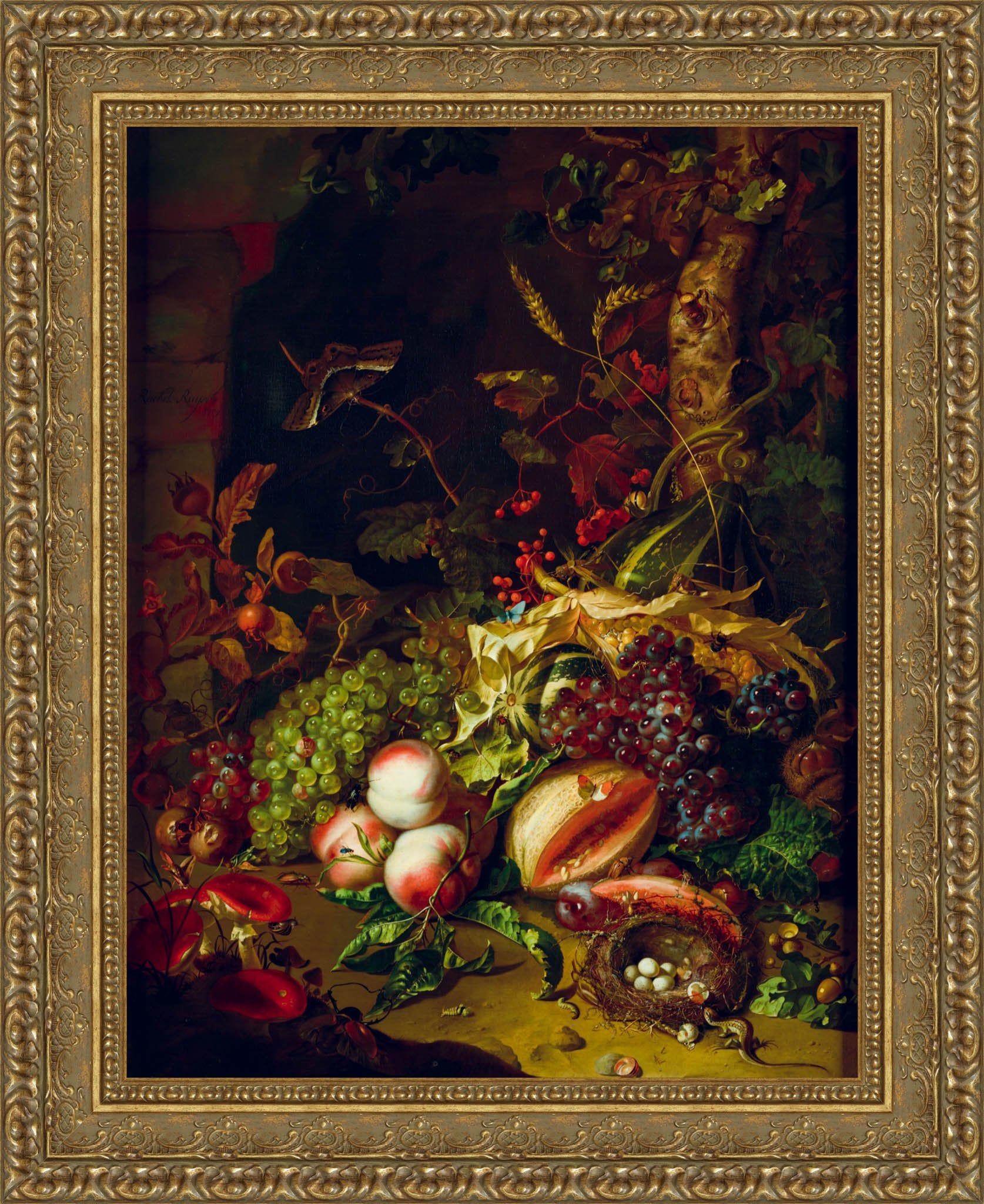 Fruit Piece by Rachel Ruysch — Framed Giclee Canvas Print | Canvas Classics