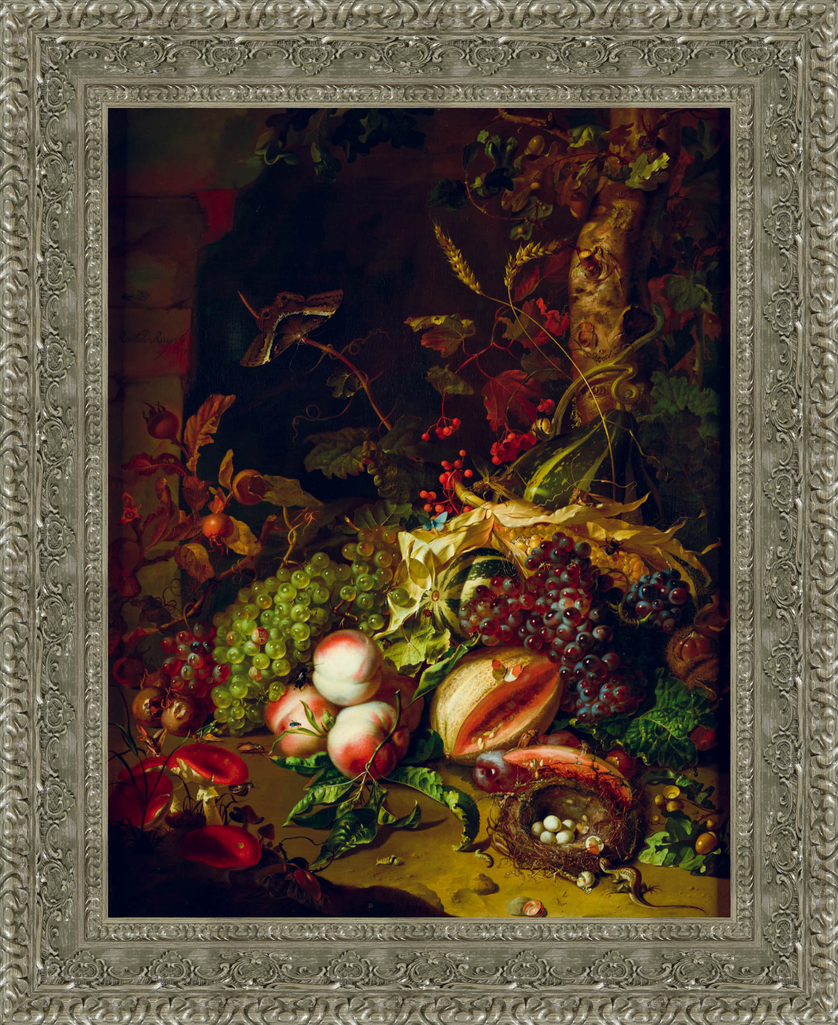 Fruit Piece by Rachel Ruysch — Framed Giclee Canvas Print | Canvas Classics