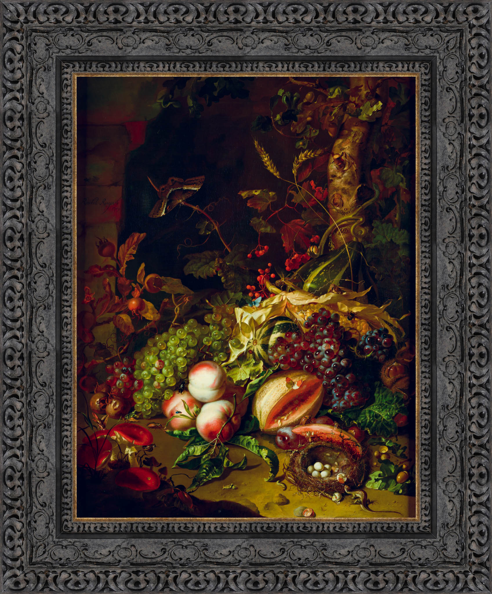 Fruit Piece by Rachel Ruysch — Framed Giclee Canvas Print | Canvas Classics