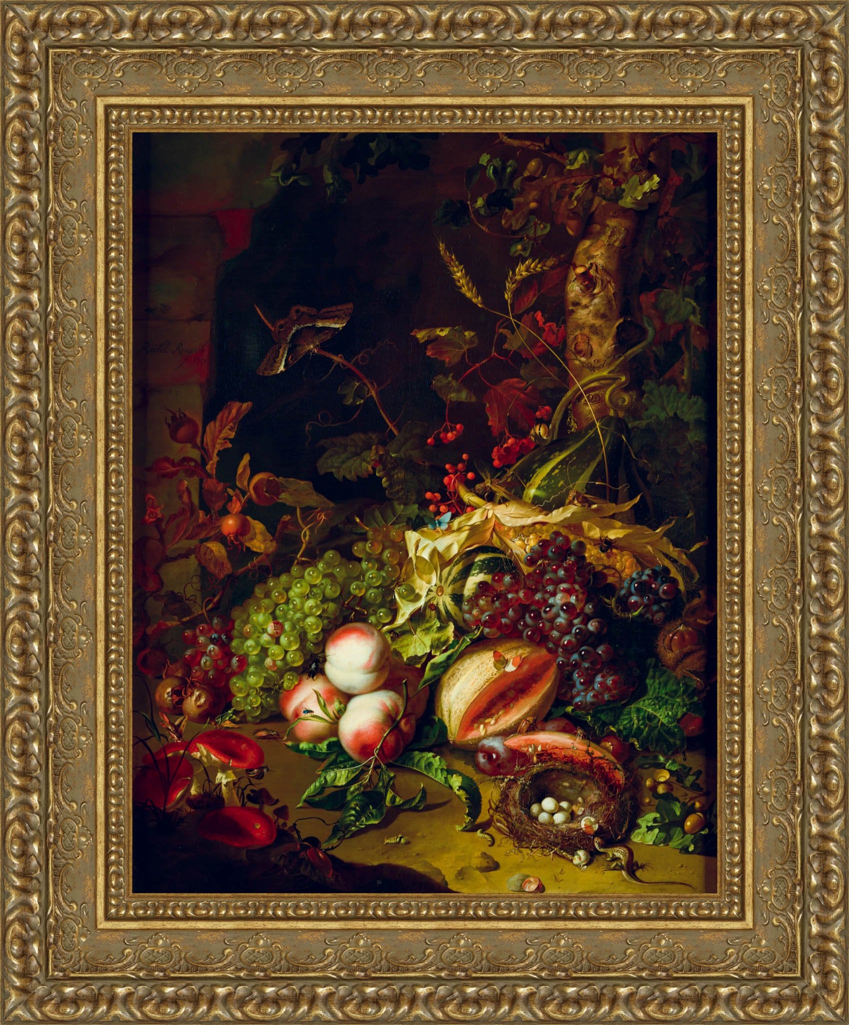 Fruit Piece by Rachel Ruysch — Framed Giclee Canvas Print | Canvas Classics
