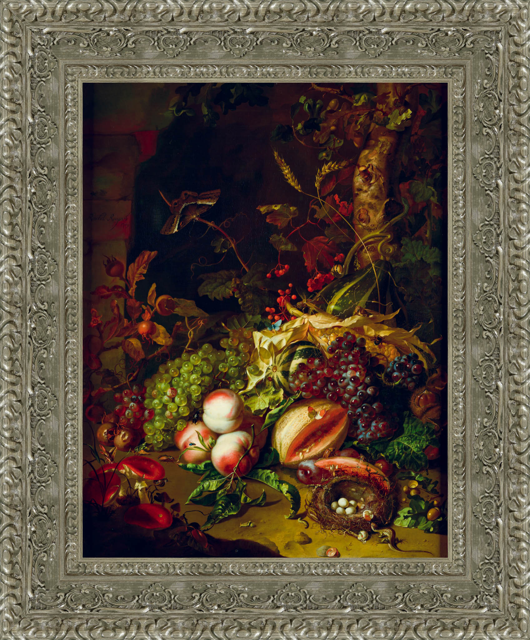 Fruit Piece by Rachel Ruysch — Framed Giclee Canvas Print | Canvas Classics