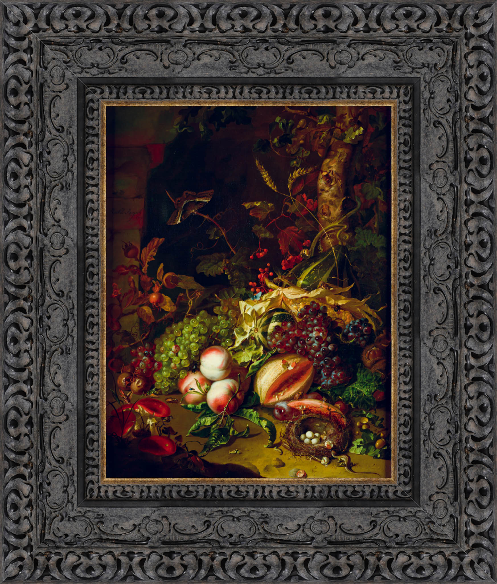 Fruit Piece by Rachel Ruysch — Framed Giclee Canvas Print | Canvas Classics
